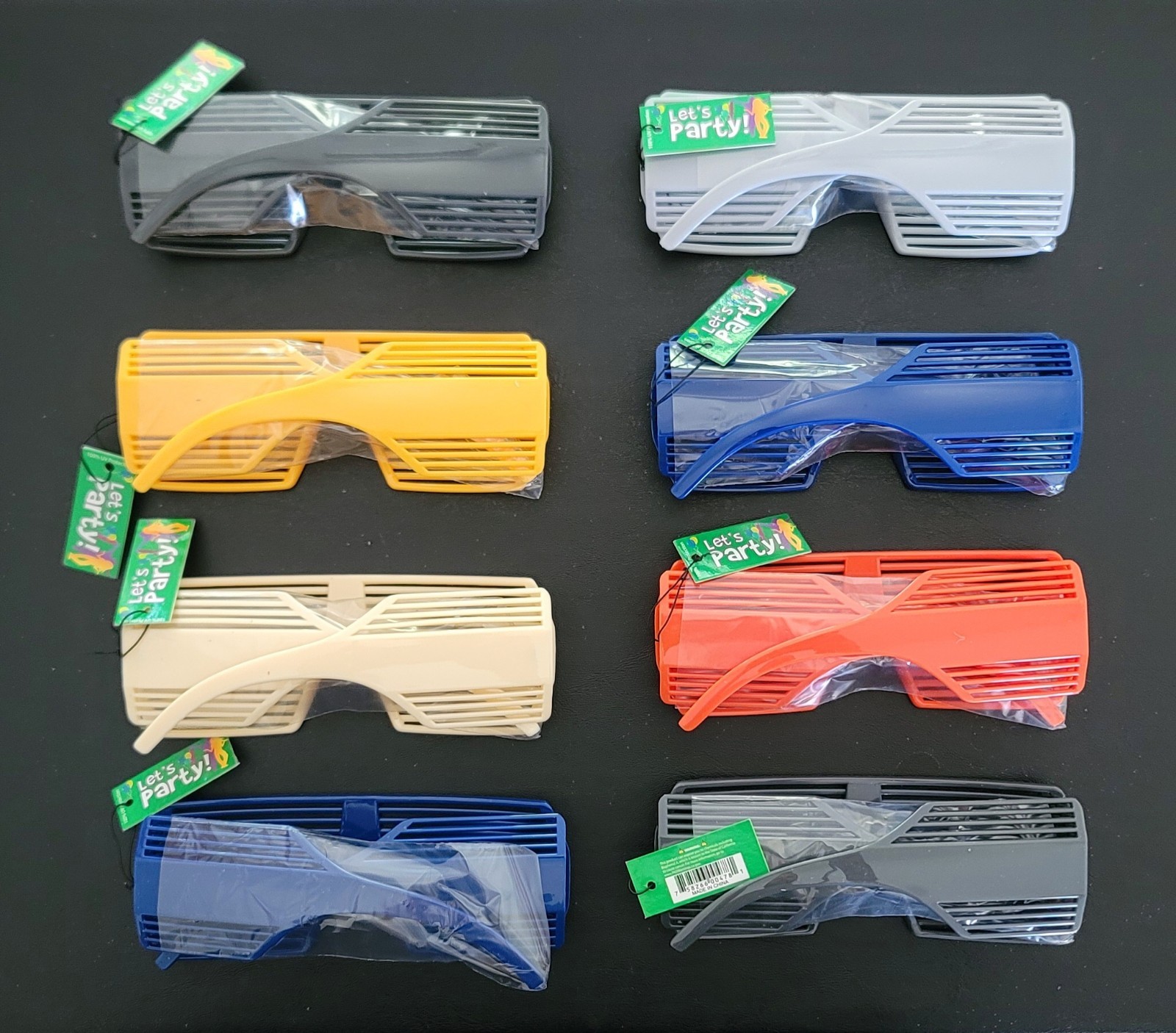 LOT OF 8 PARTY SUNGLASSES – Retro Grill Shutter Kanye West Costume Glasses, NEW