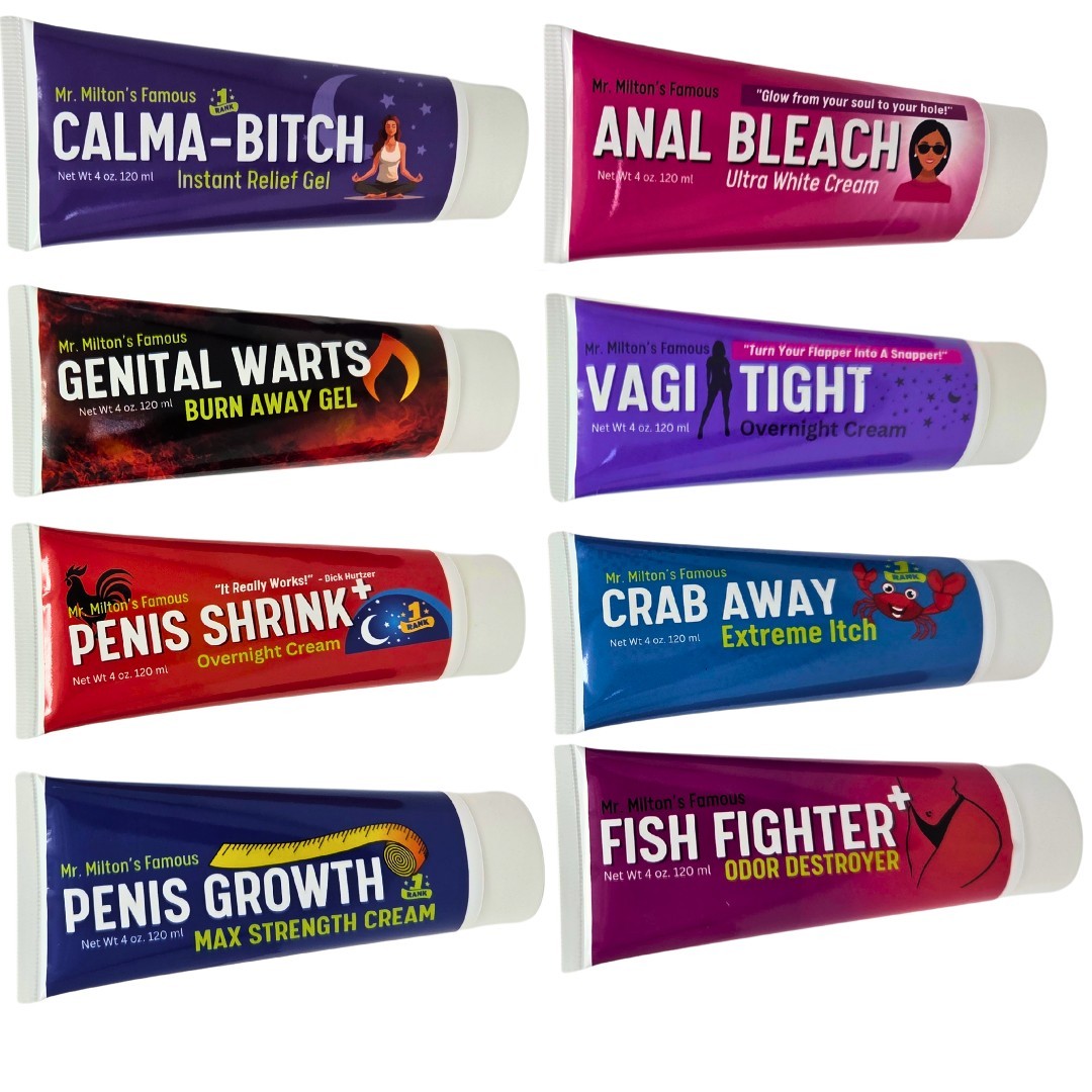 8 Pc. Prank Funny Empty Tube Set. Funny Labels. Hilarious New Prank
