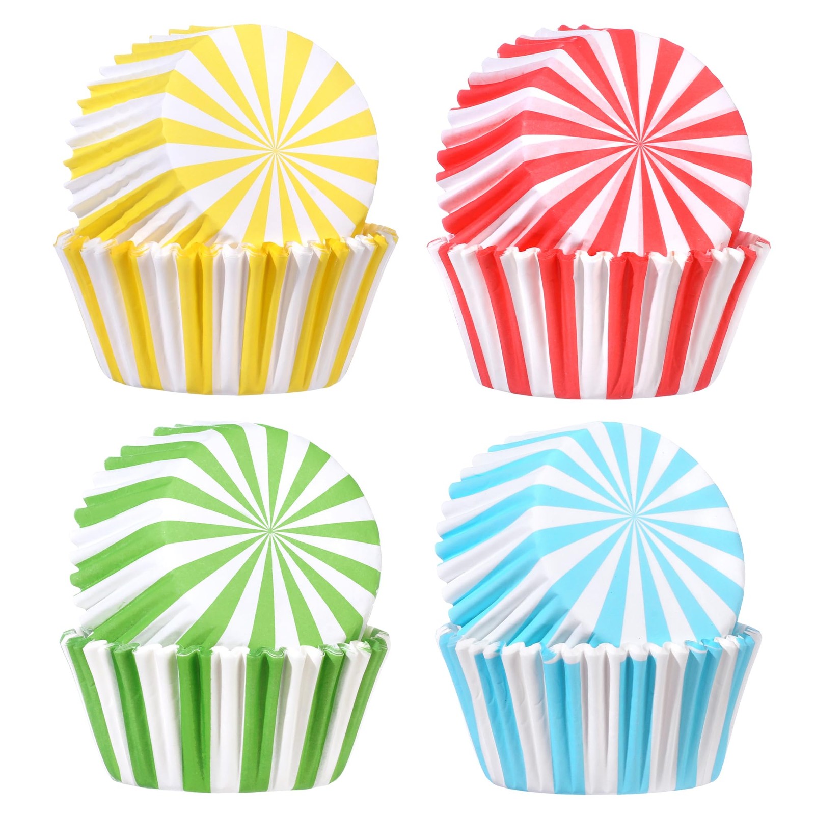 Glavatrix Spring Cupcake Liners 100PCS Striped Muffin Liners Standard Paper Baki