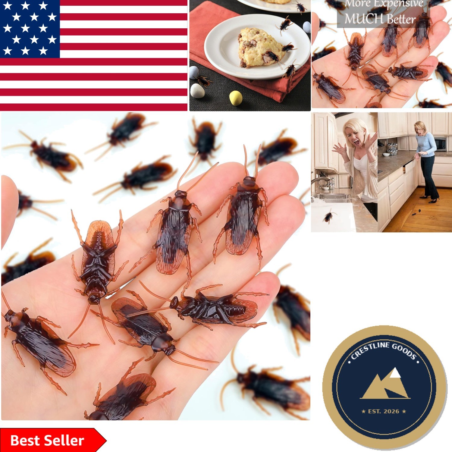 15PCS Faux Cockroaches – Perfect for Pranks and Party Decorations
