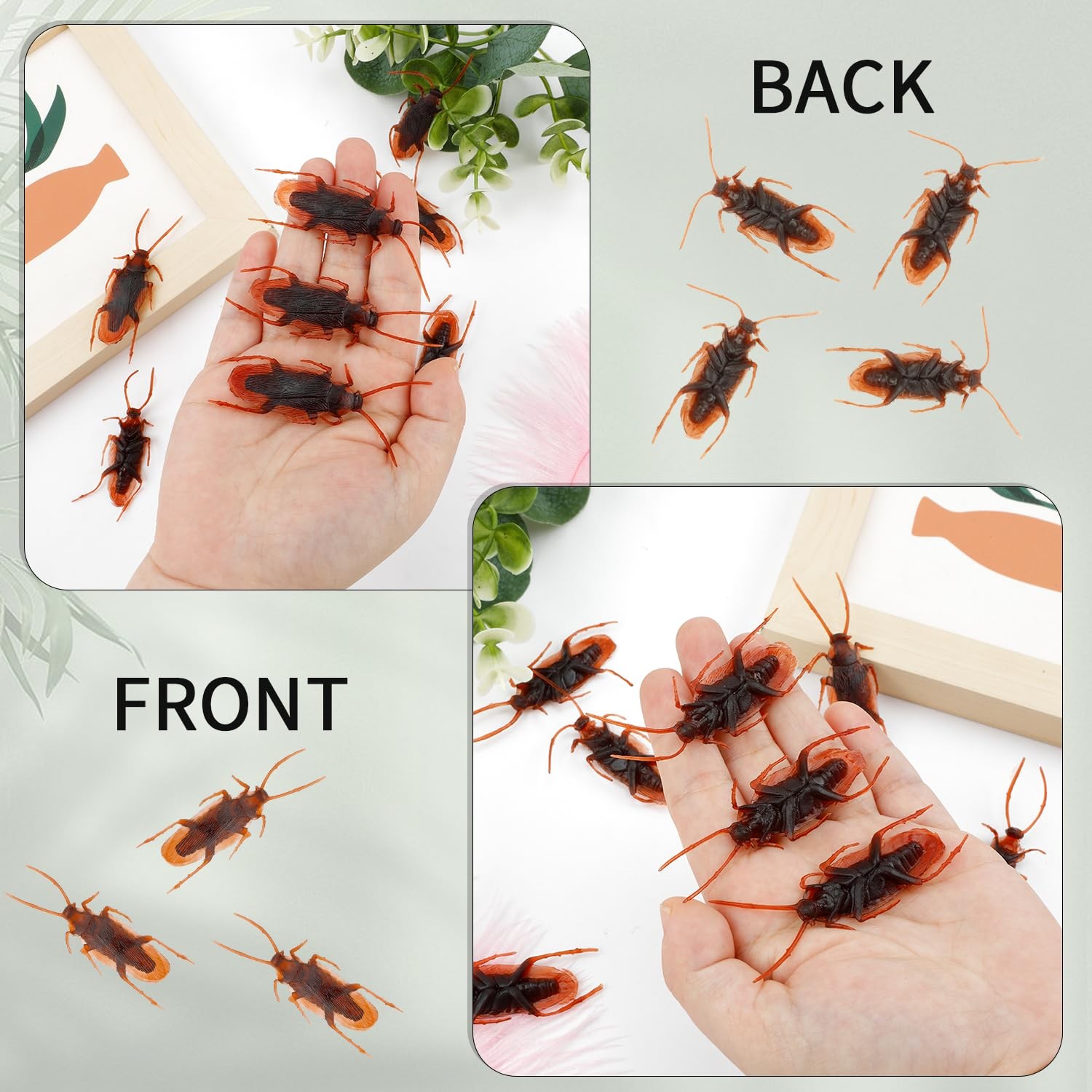 50 Pcs Prank Fake Cockroach Insects Mock Joke Prank Toys Scary Trick Bugs