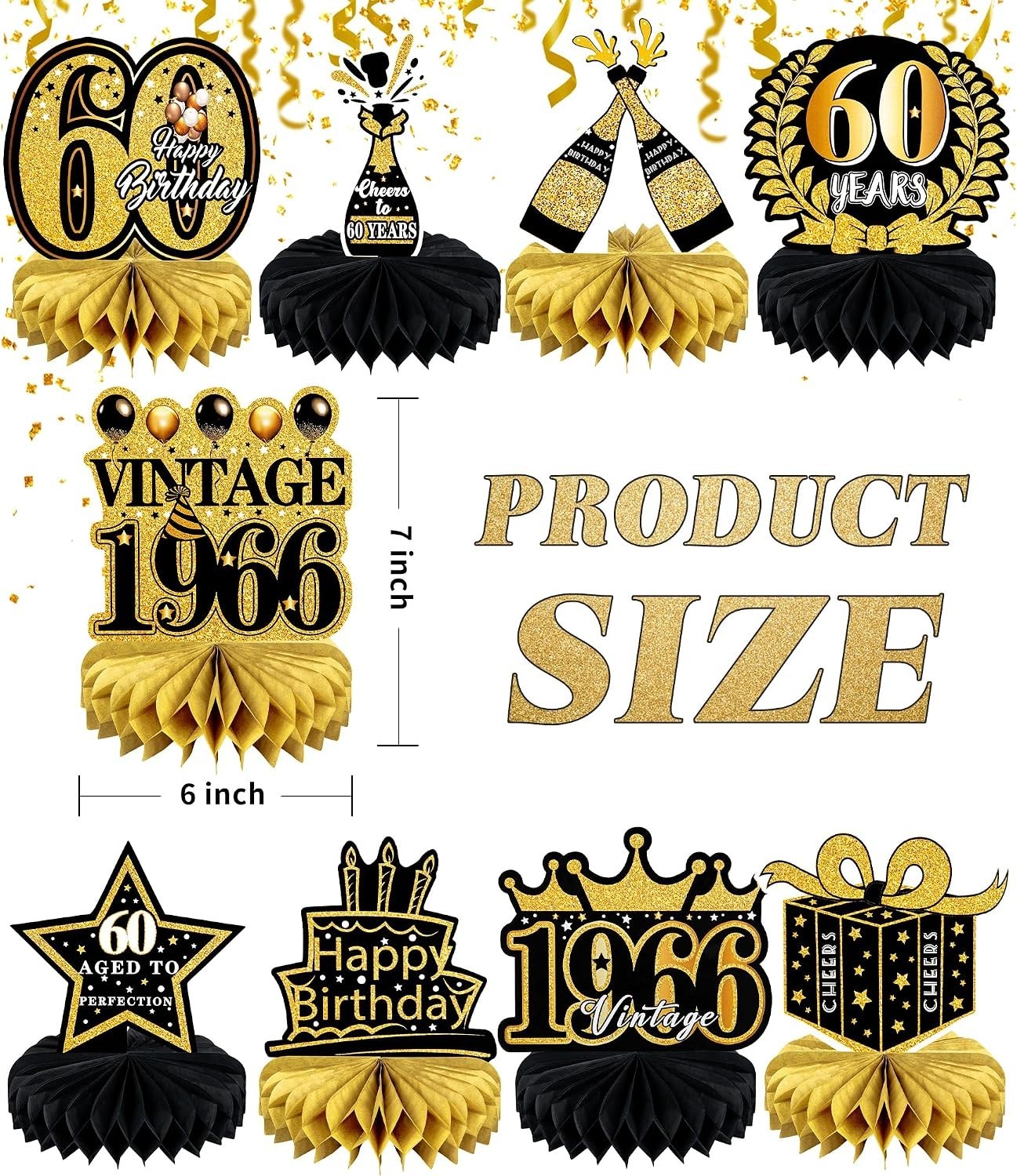 Stylish 60th Birthday Table Centerpieces – 9 Retro Honeycomb Decor Pieces