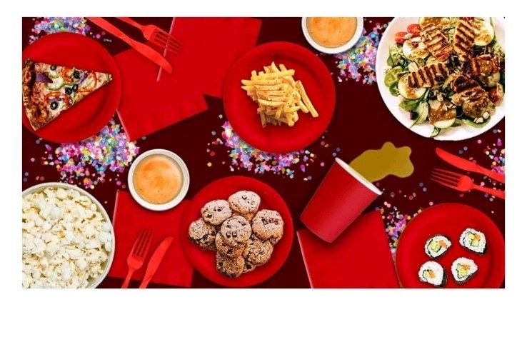 Solid Red Birthday Party Supplies Set Plates Napkins Cups Tableware Kit for 16