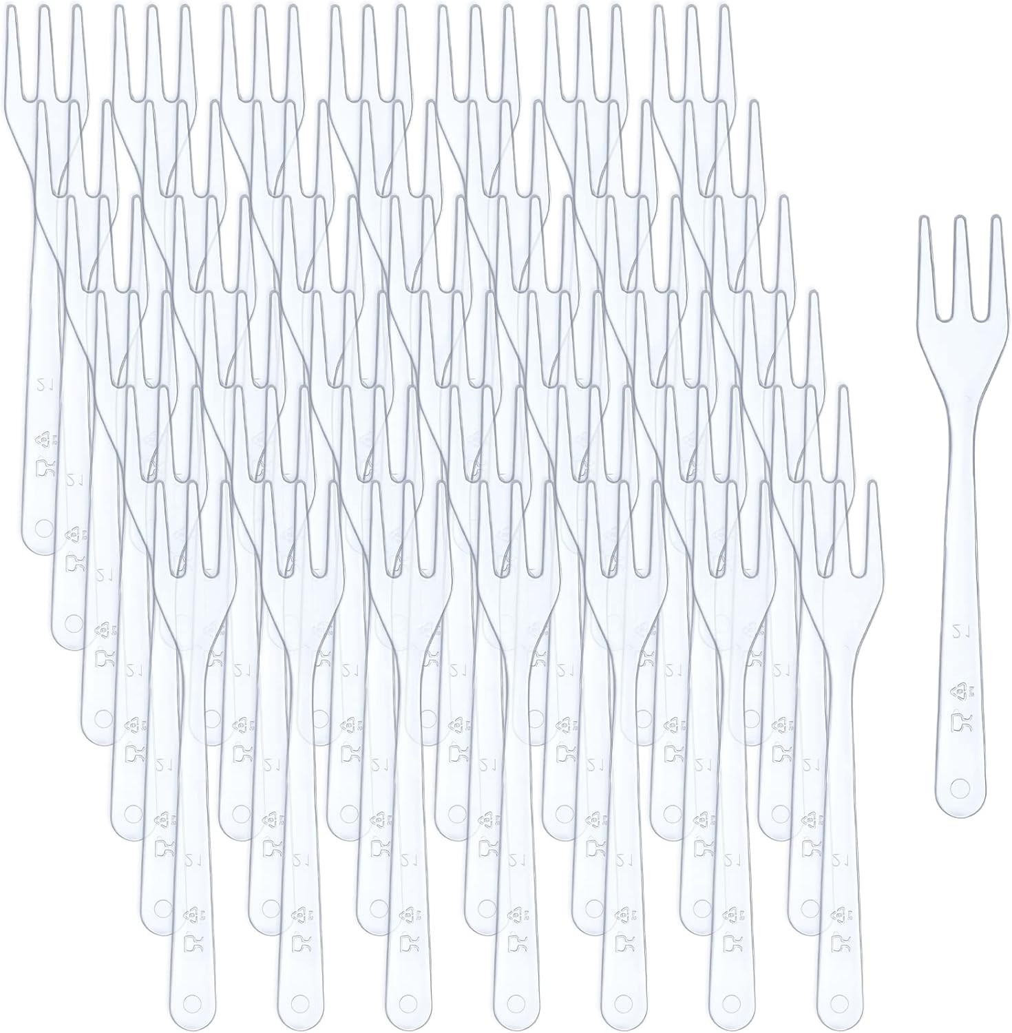 500 Pcs Plastic Mini Forks 3.7 X 0.6 Inch Tiny Small Disposable Appetizer Cockta