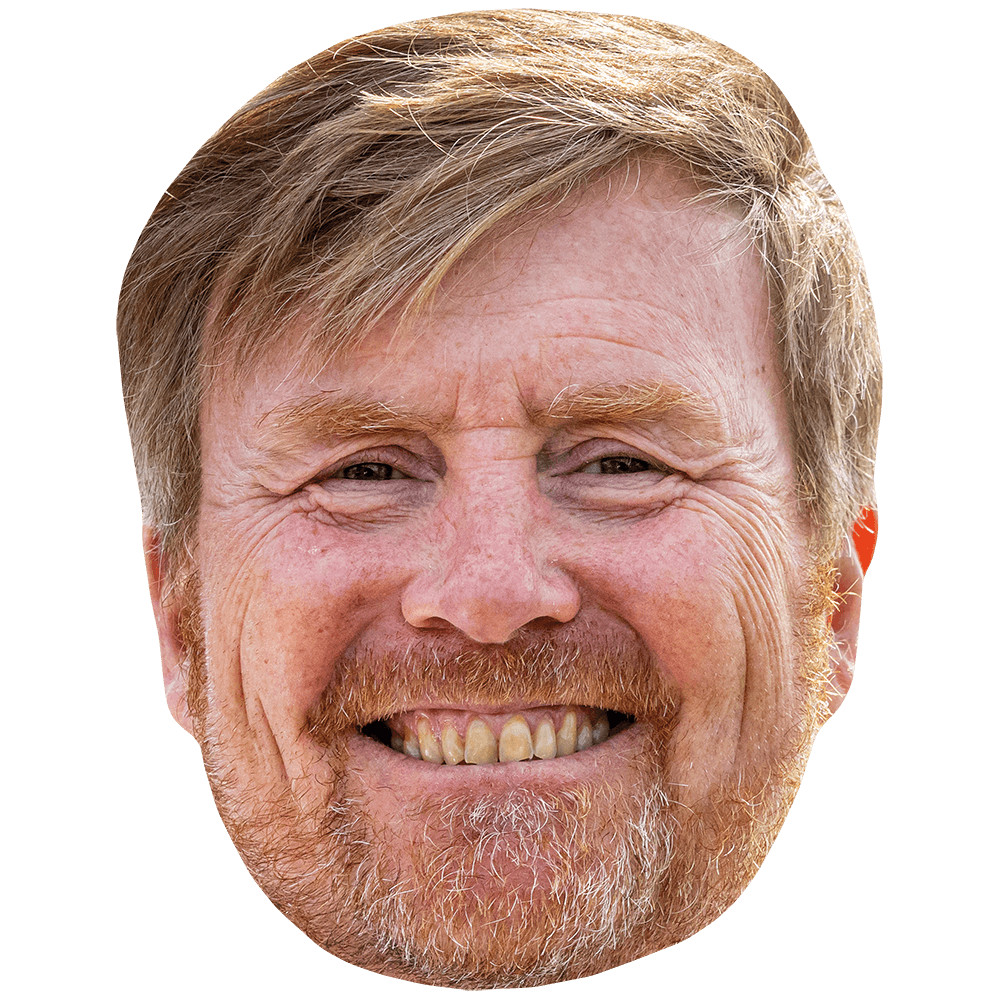 King Willem-Alexander Of The Netherlands (Smile) Celebrity Mask, Flat Card Face