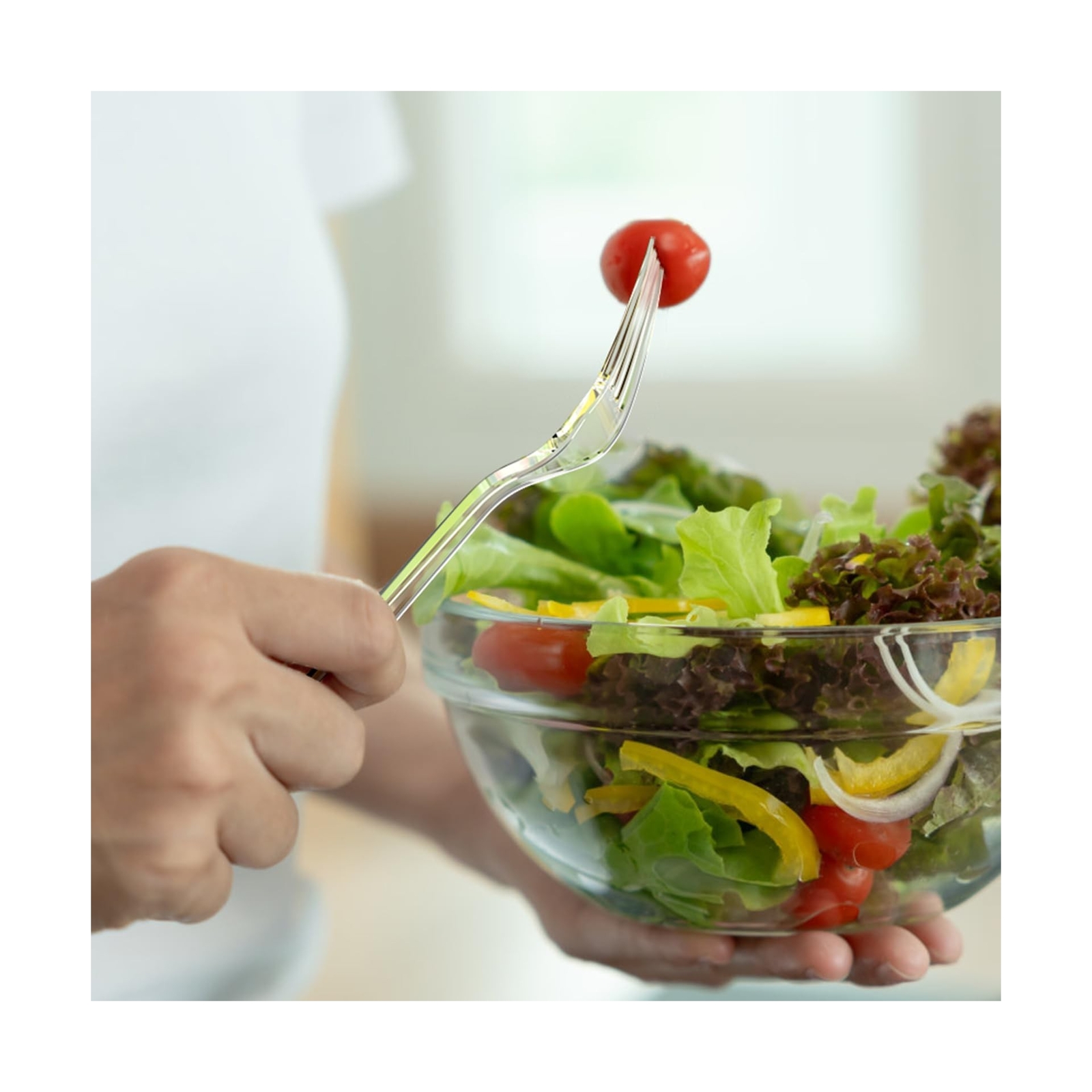 360 Count Extra Heavy Duty Clear Plastic Forks Disposable, BPA-Free, Heat Res…