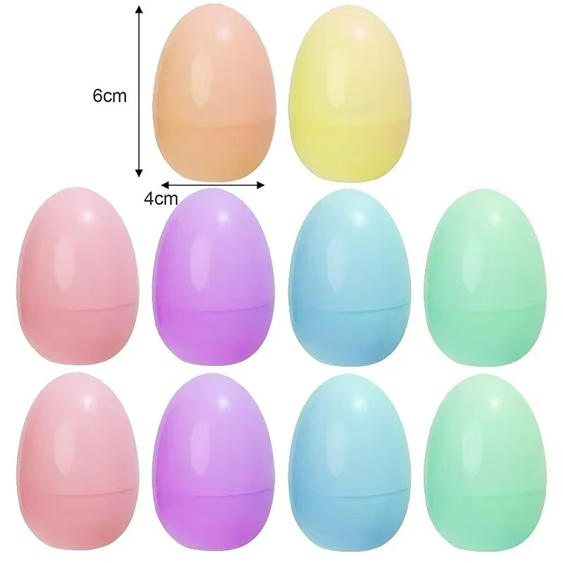 10/50PCS Fillable Plastic Easter Eggs Colorful Kids Easter Hunt Party Toys
