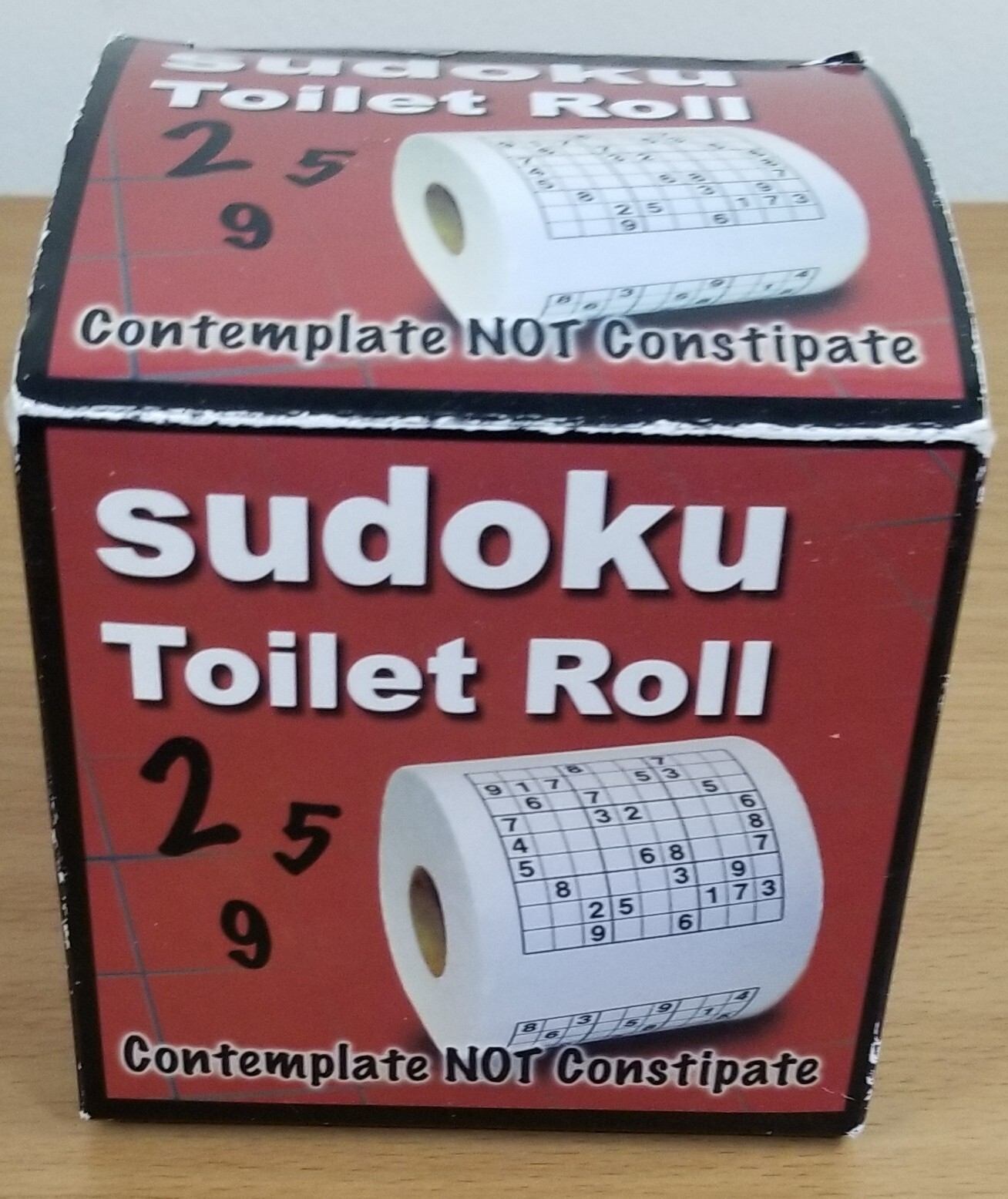 Sudoku Toilet Paper Roll New open Box Novelty Gag Gift Contemplate not Constipat