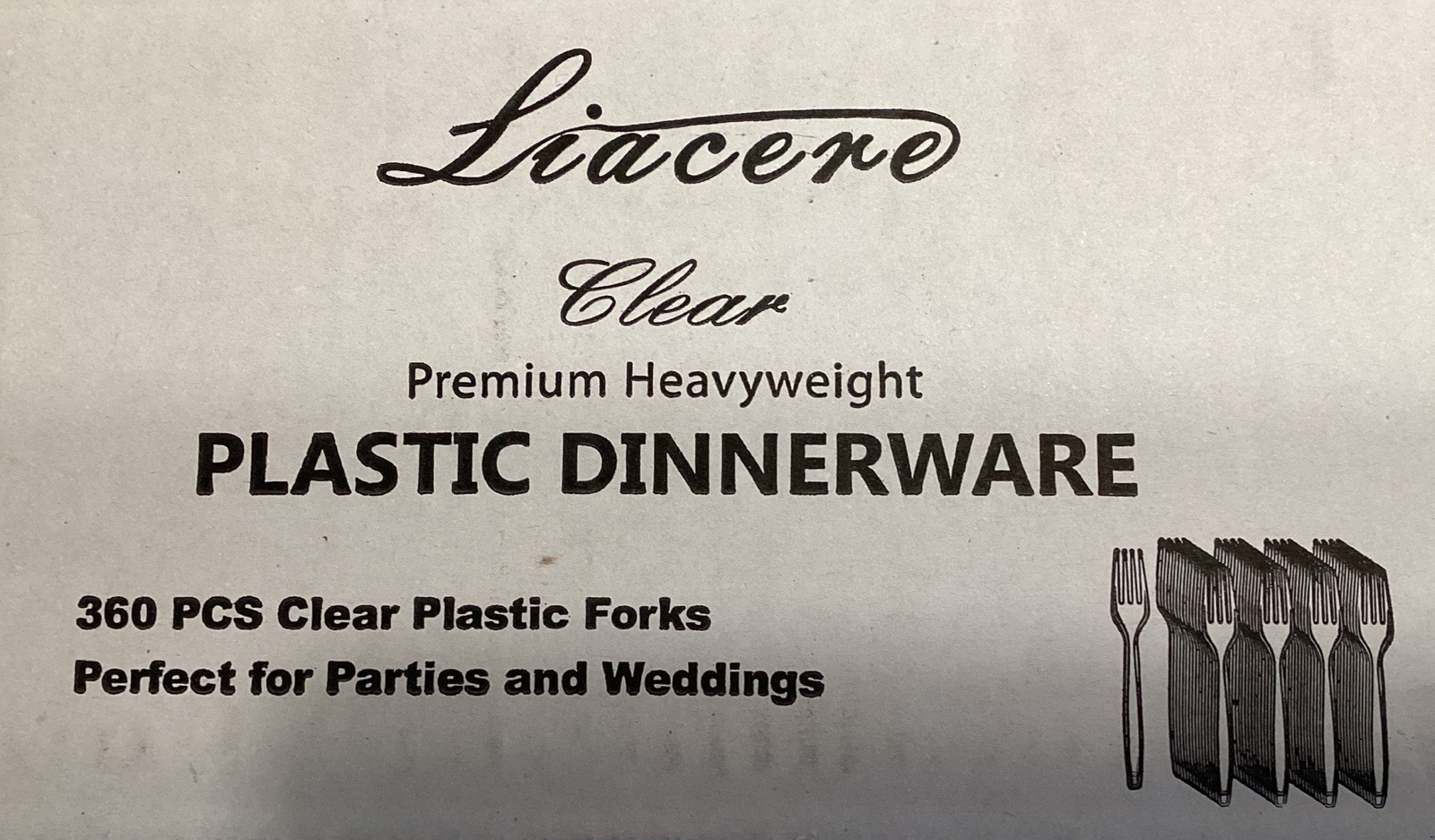 Liacere 360Pcs Clear Plastic Forks – Heavy Duty 6.7inch Forks,