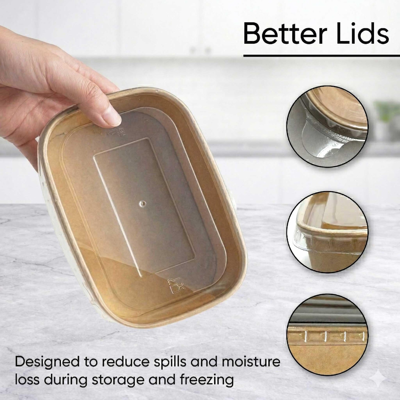 Disposable Meal Prep Containers 50 Pack 29oz Kraft Paper Bowls Lids Leafiew Safe