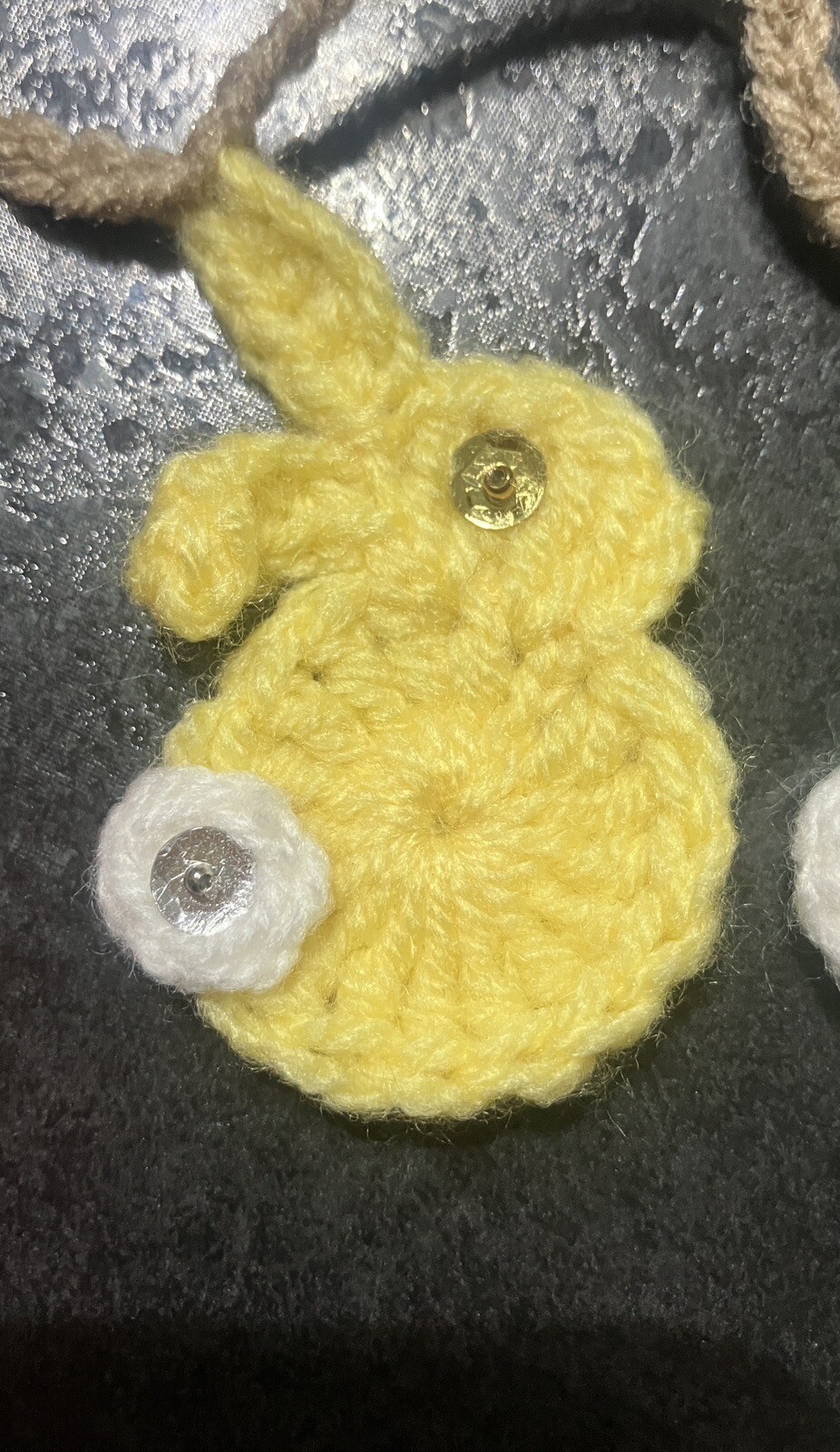 🐰NEW Rainbow Bunny Rabbit Hand Crochet sequin bunting camper SUMMER Gift