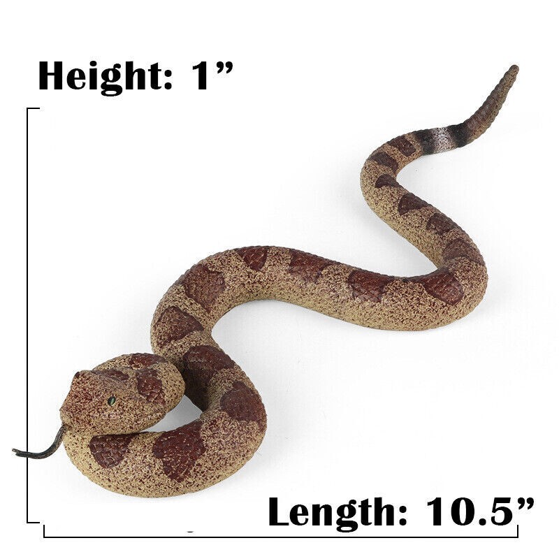 10.5″ Realistic Lifelike Rattlesnake Snake Soft Scary Toy Prank Party Joke Prop
