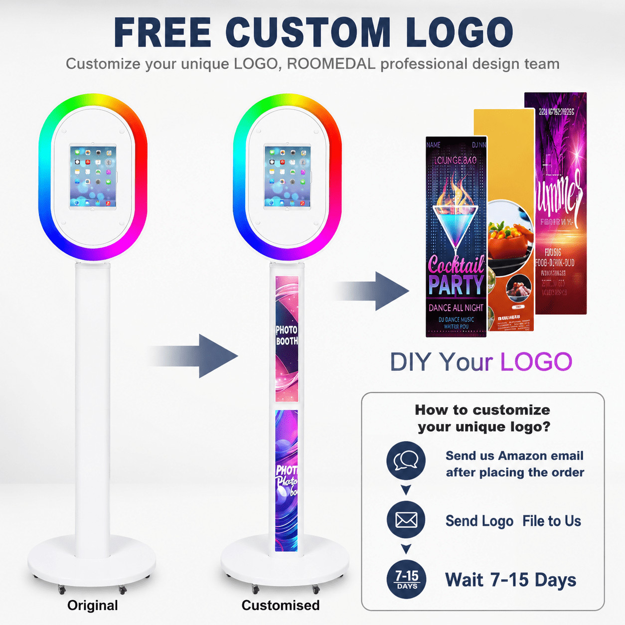 Portable Photo Booth Stand Selfie Photobooth Machine Party Wedding Event Rental