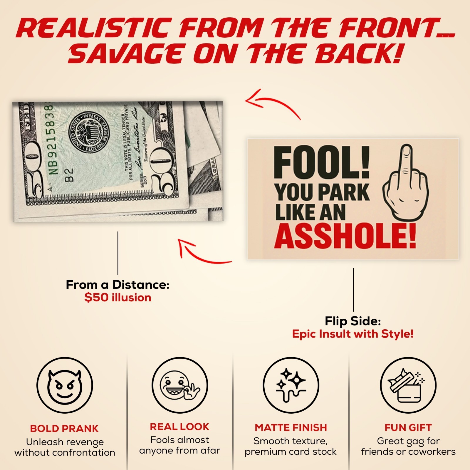 You Park Like An A-hole Bad Parking Prank Cards Look $50 multicolor