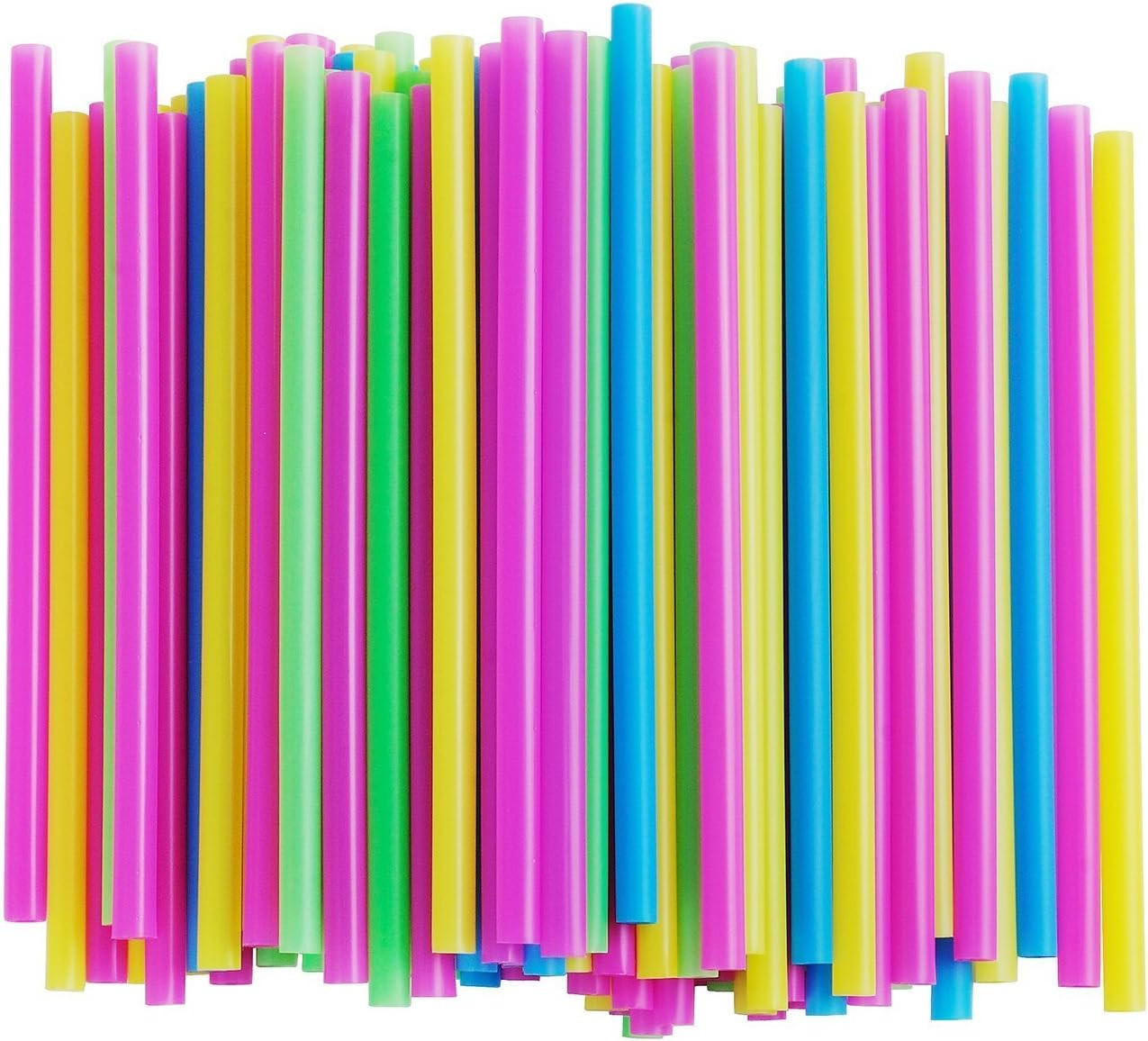 Assorted Bright Colors Jumbo Smoothie Straws Wide Plastic Disposable Milkshake S