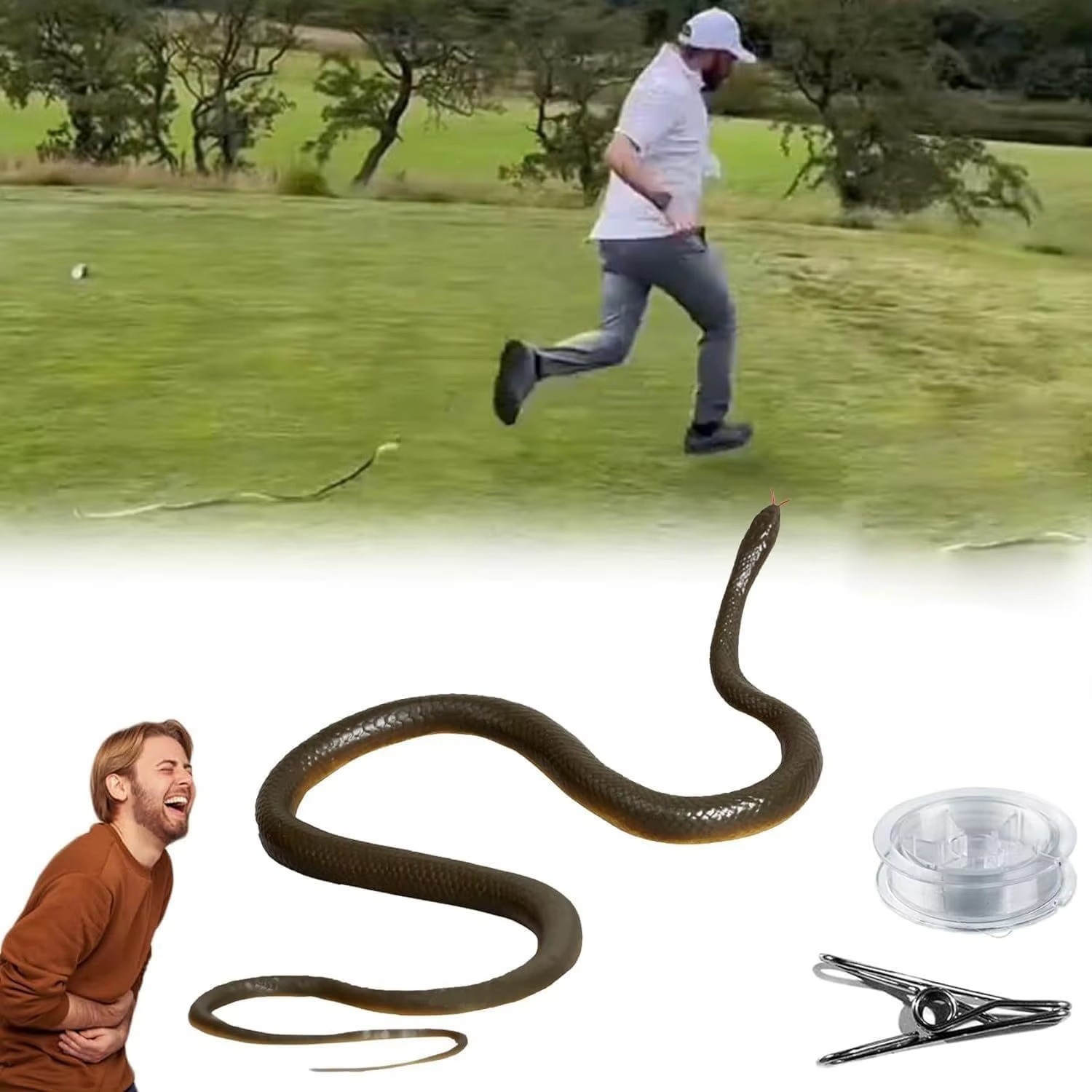 Fake Realistic Snake Lifelike Real Scary Rubber Toy Prank Party Joke For Garden