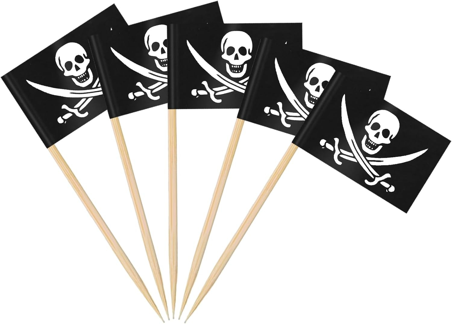 Pirate Flag Toothpicks – 100 Pcs Sword Toothpicks, Mini Pirate Cupcake Toppers f