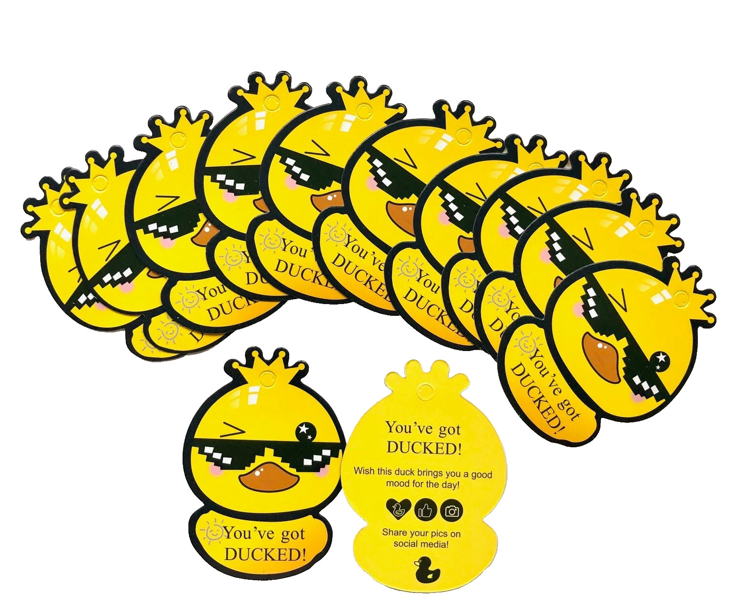 25 DUCKLING CRUISING DUCKS TAGS LABELS WITH RUBBER BANDS FOR CRUISE JEEP DUCK