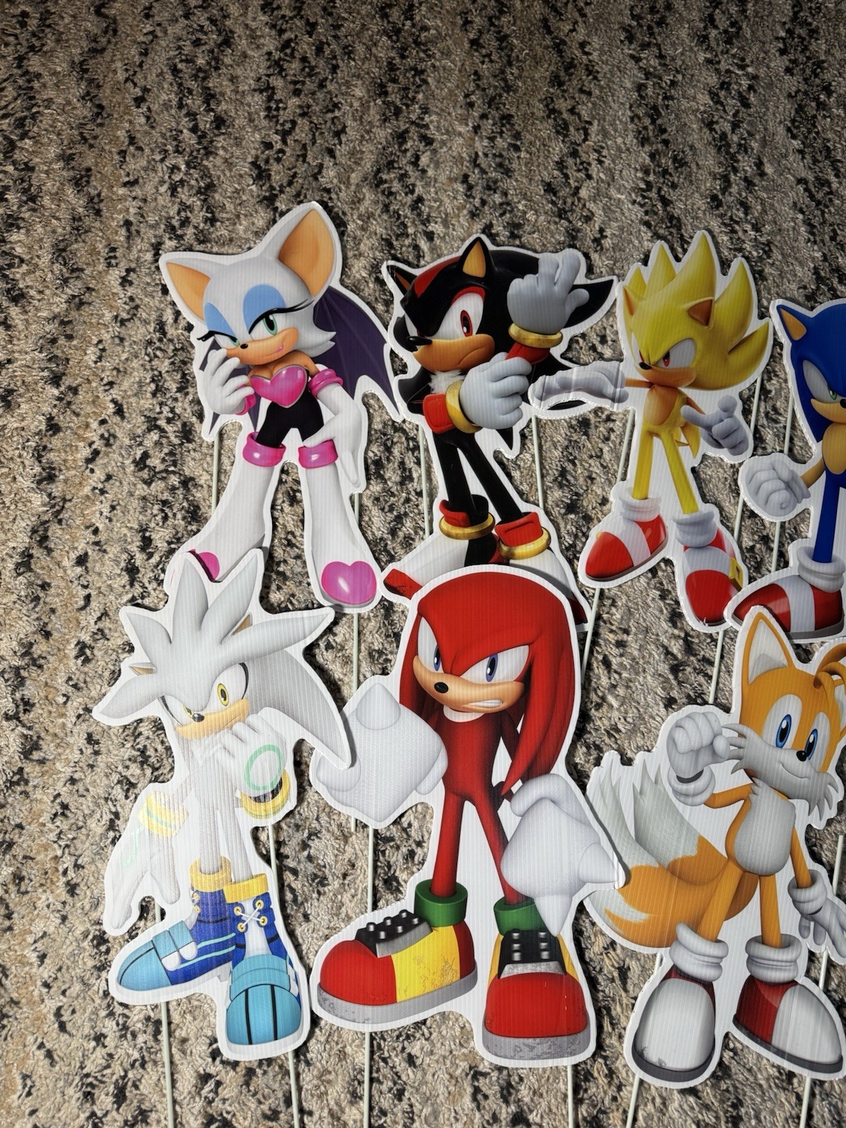 8pc Sonic The Hedgehog Friends Birthday Party Yard Decoration Cutouts Signs 15”