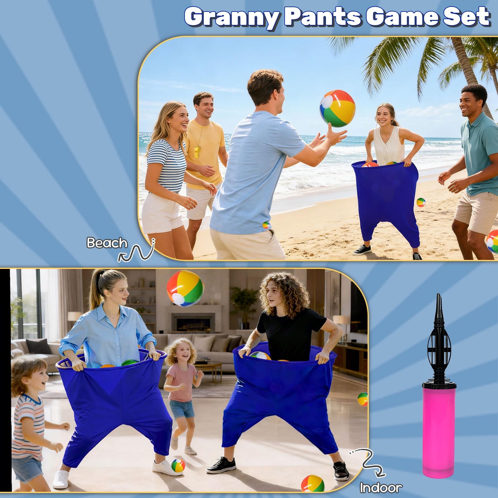 Granny Pants Yard Game Set, Granny Pants Party Outdoor Game with Bouncy Balls…