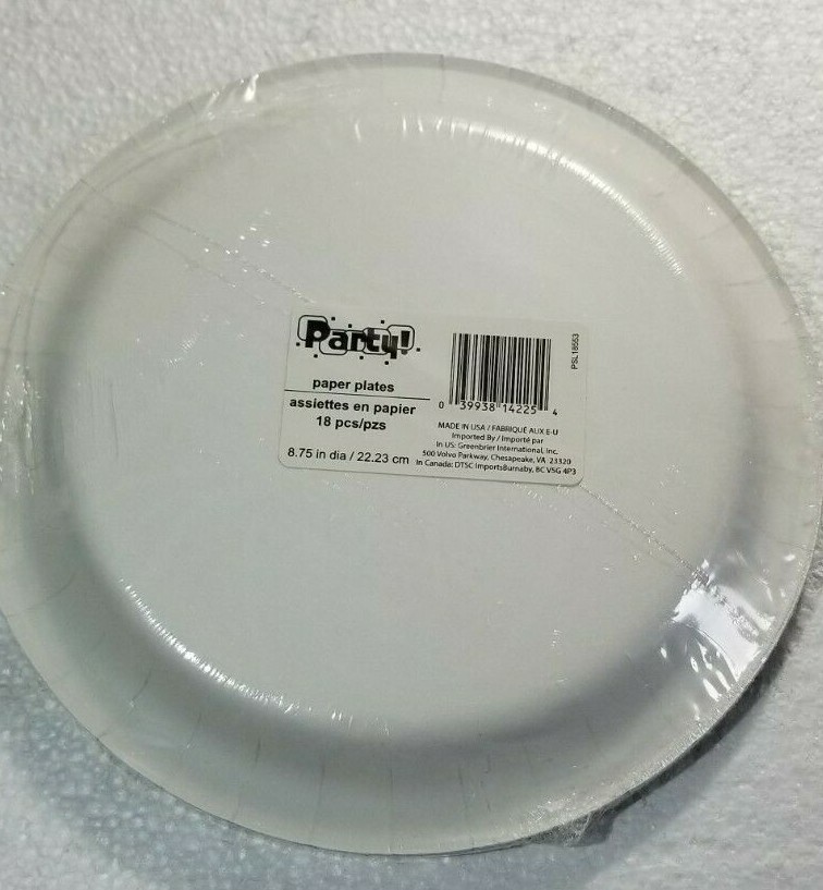 Black & White Party Plates 18 Count Paper Made in USA Any Occasion Great Design
