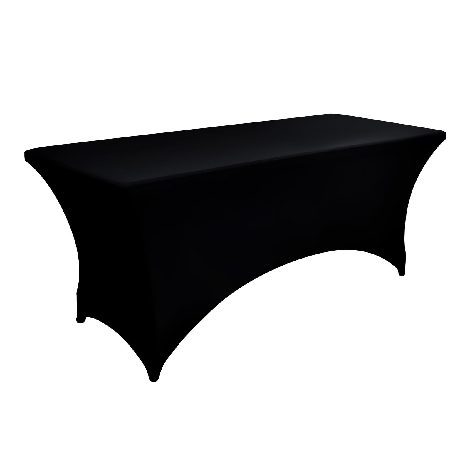 ZarzaaSik 6-Pack 6ft Black Spandex Table Covers for Rectangle Standard Folding T