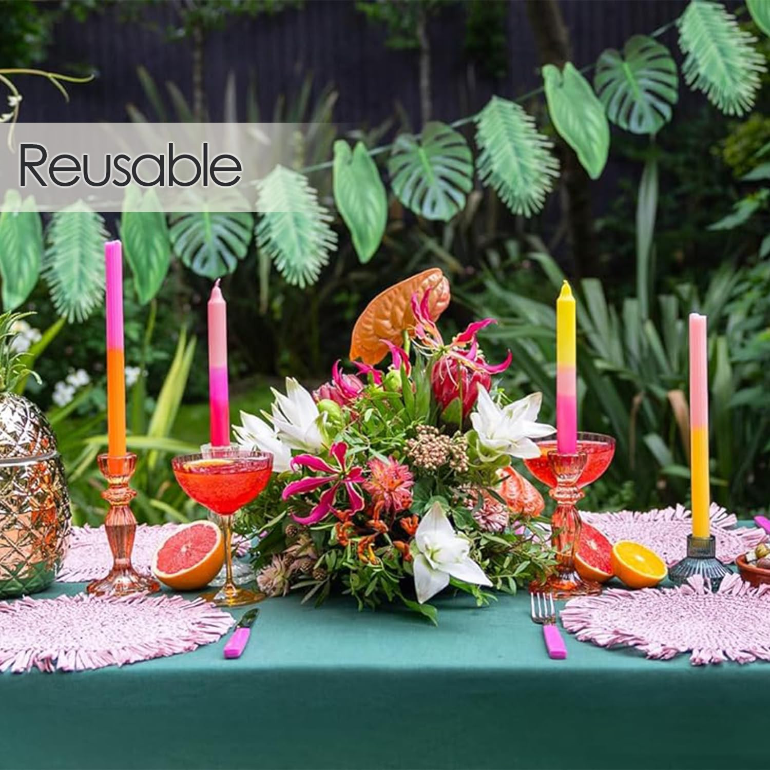Palm Leaf Garland Tropical Party Decorations 8.5ft Green Jungle Bunting