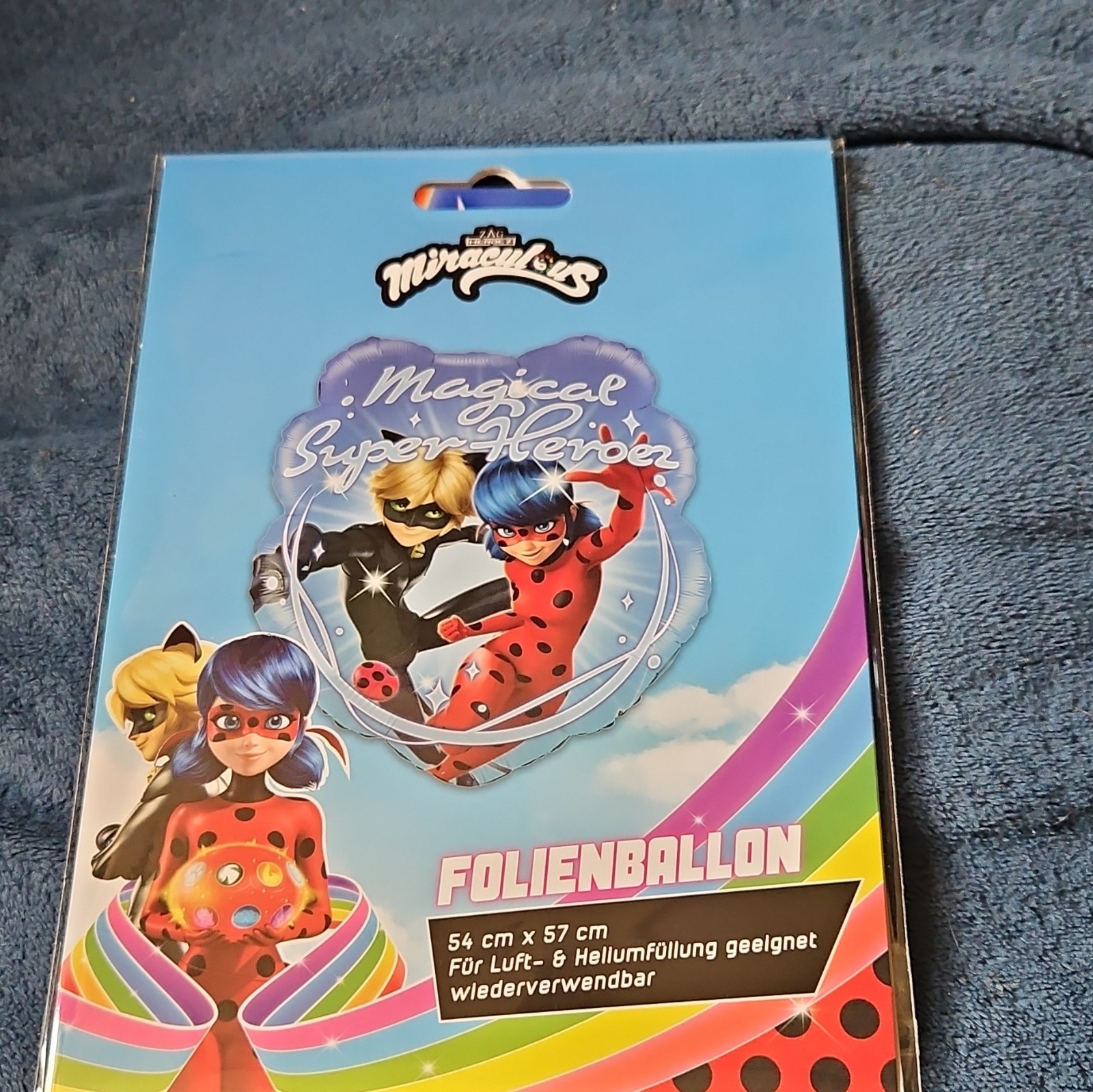 Miraculous Ladybug Cat Noir Foil Balloon Birthday Reusable 54x57cm