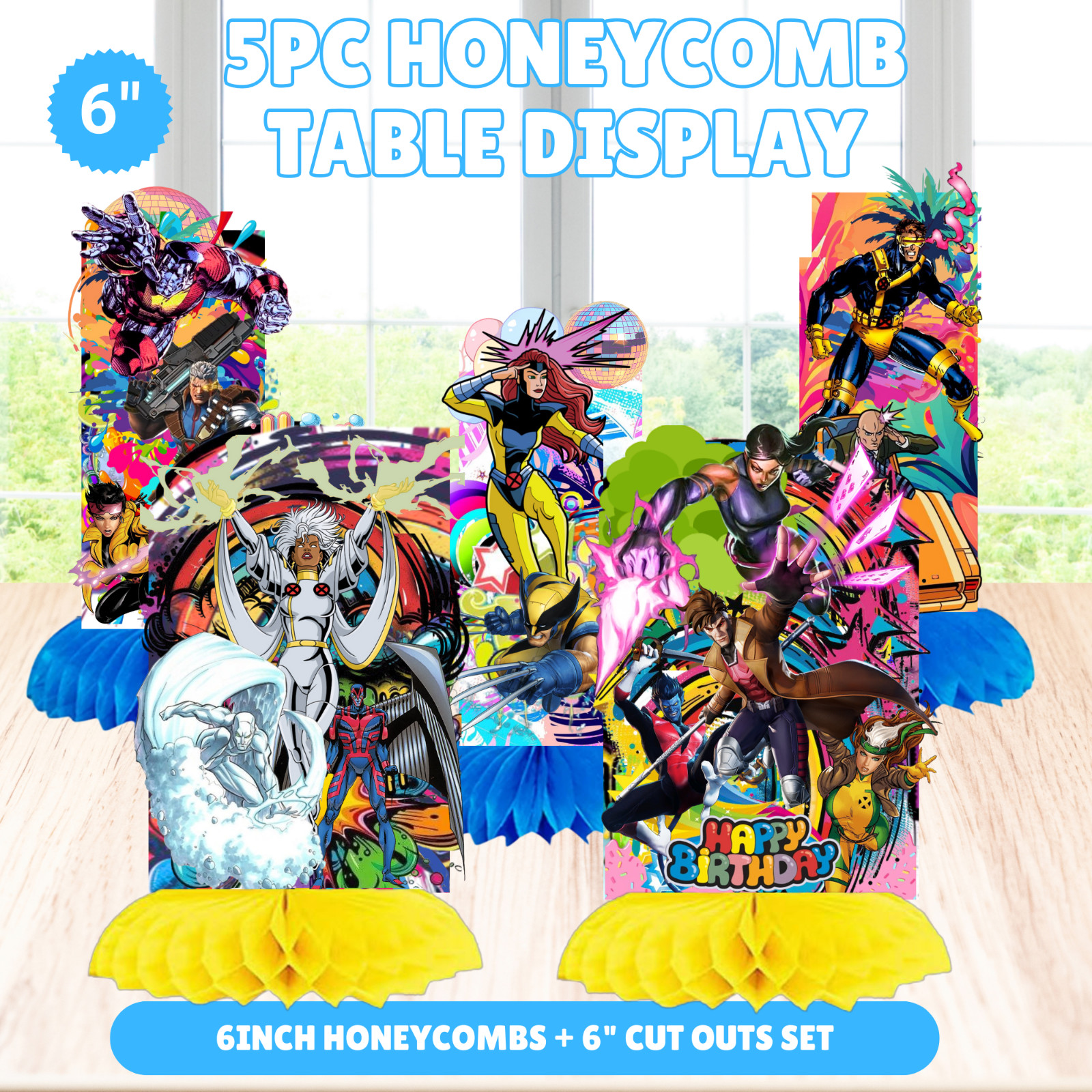 XMEN 97 wolverine cupcake topper birthday party supplies centerpiece decoration