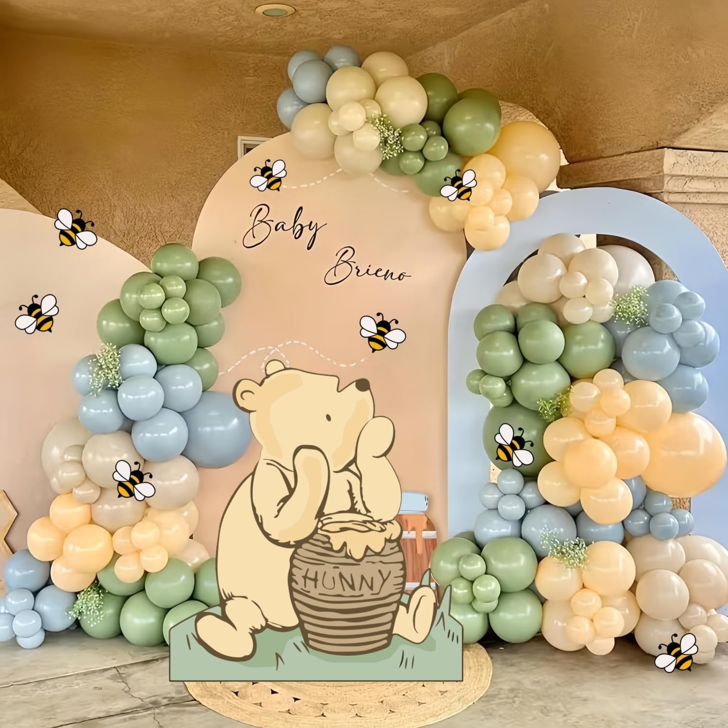 Winnie Baby Shower Birthday Decorations Large Coroplast Cutout Balloons Bee S…