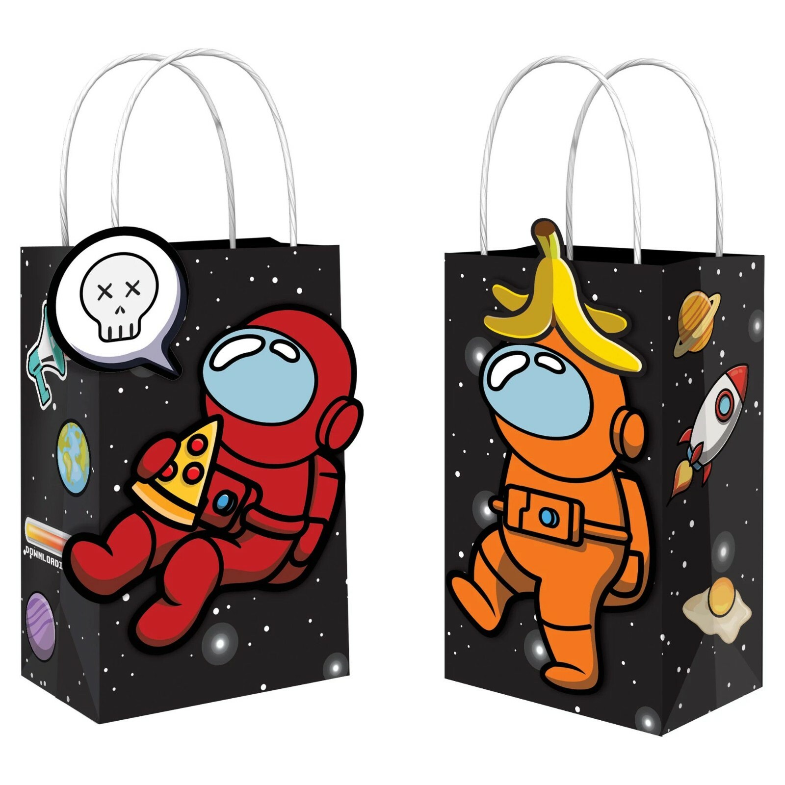 Spies In Space CREATE YOUR OWN PAPER FAVOR BAGS (8) ~ Birthday Party Supplies