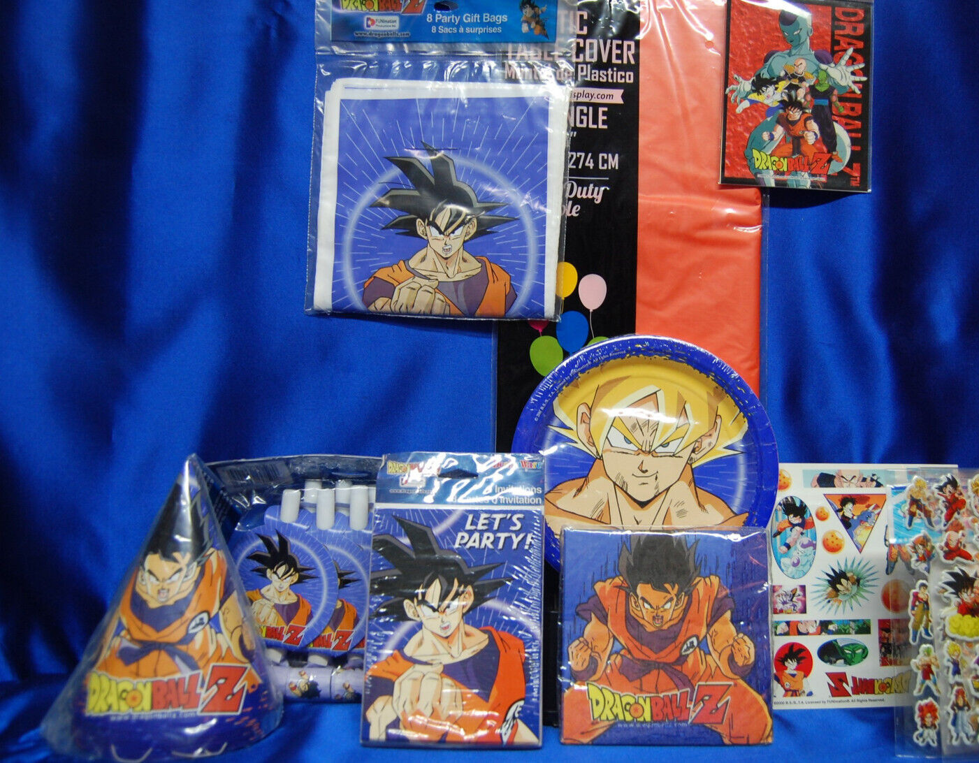 Dragon Ball Z Set # 12 DBZ Plates Napkins Hats Blowouts Loot bag Invites Artbox