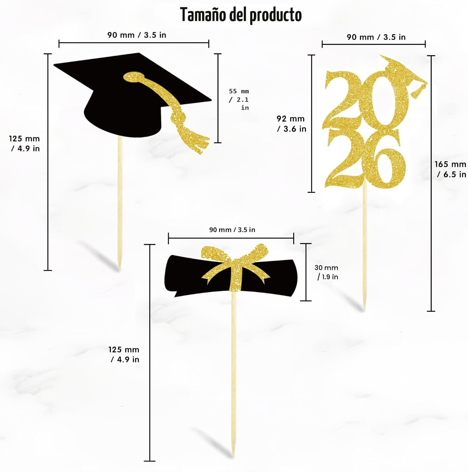 36 PCS Graduation Decorations 2026 Graduation Cupcake Toppers – 2026Graduation
