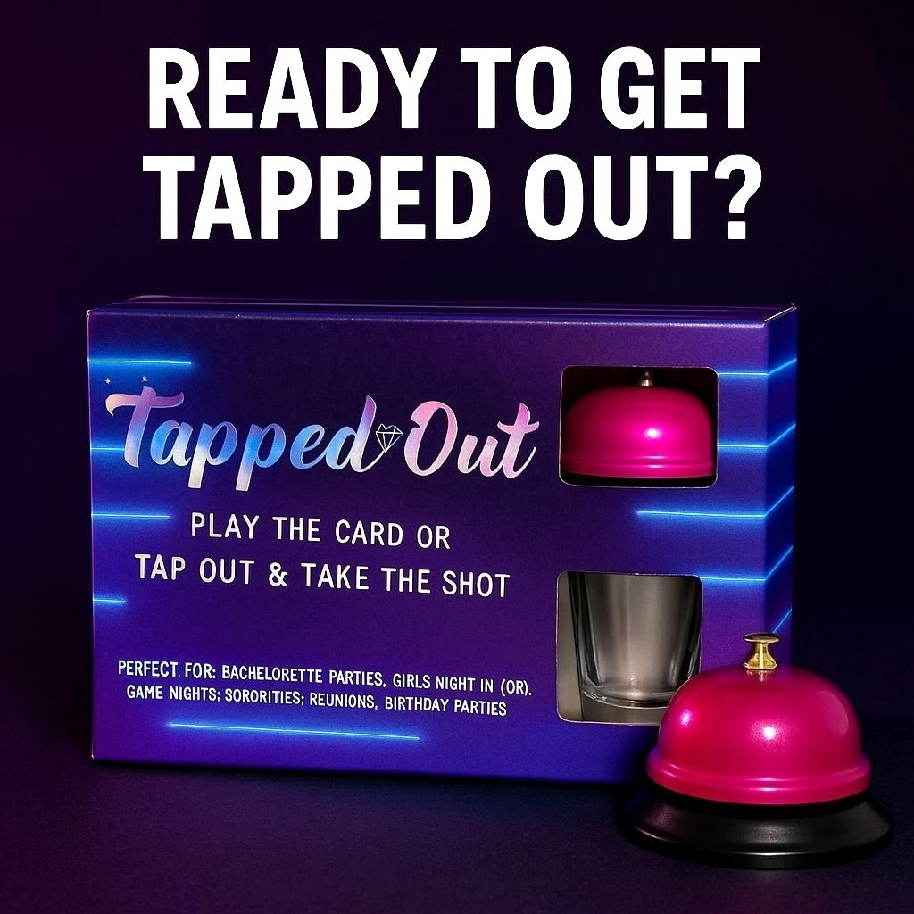 Tapped Out Adult Party Drinking Game Truth Dare Cards Bell Shot Glass 100 Cards