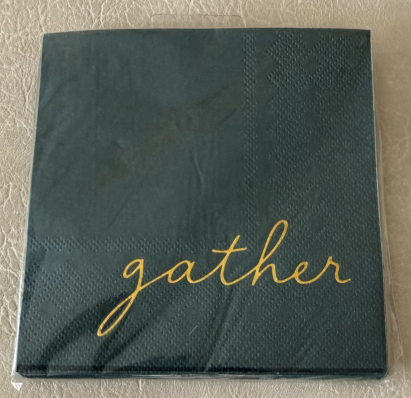 Hallmark 3 Ply Paper Napkins Green Gather 4.9″x4.9″ 16 Count NEW