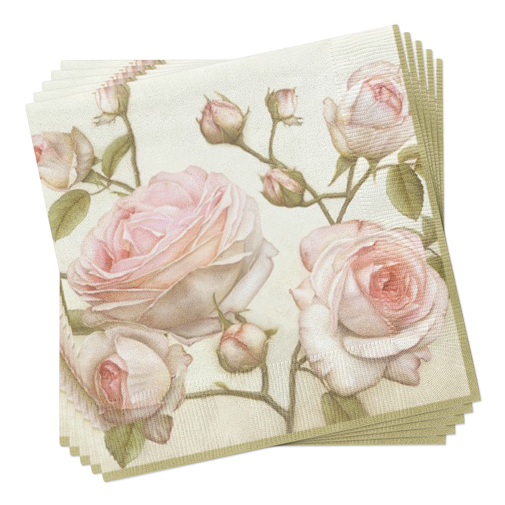 20 Paper Napkins BEAUTY ROSES Decoration DECOUPAGE VINTAGE SHABBY CHIC – Lunch