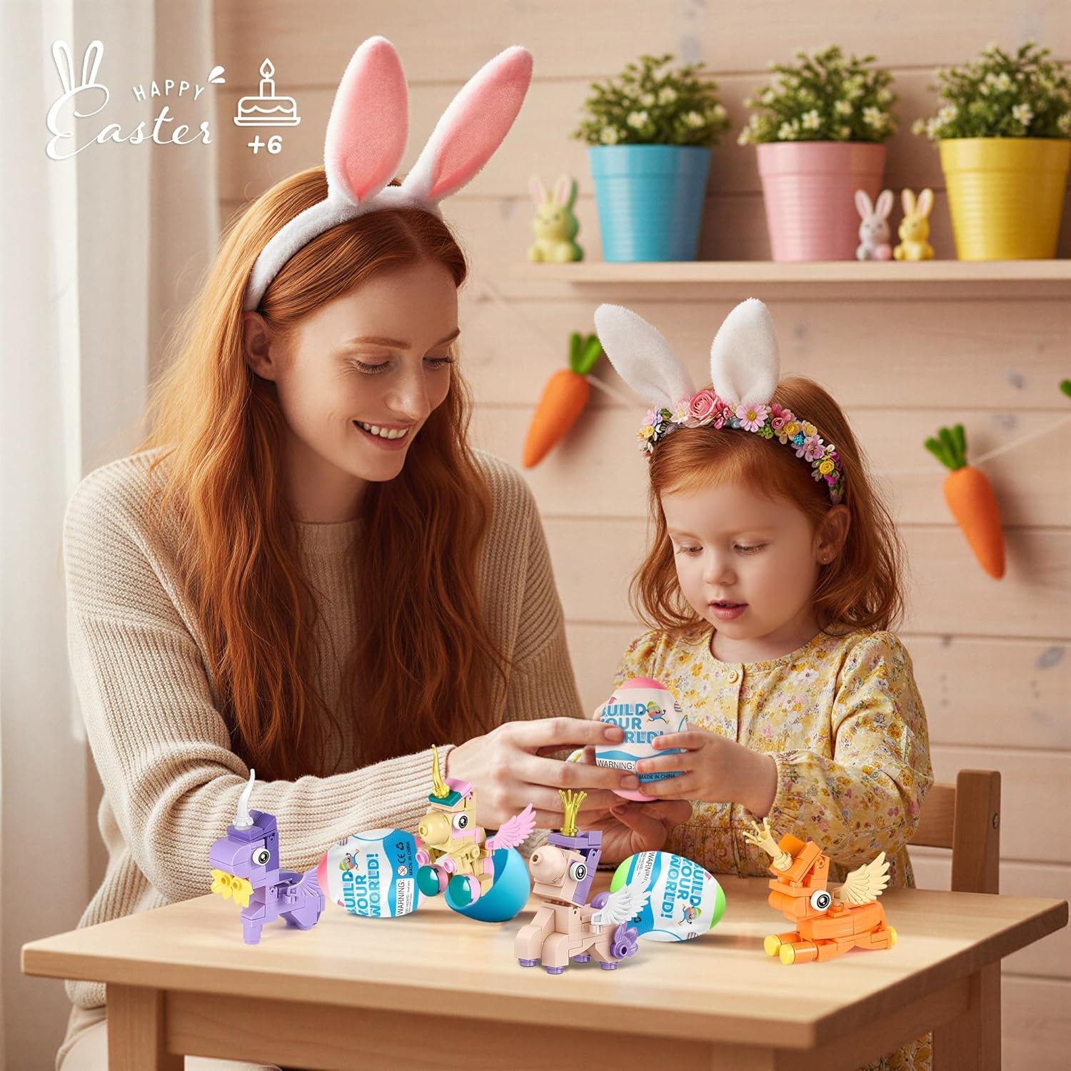 Easter Party Favors & Egg Hunt Prizes for Kids – 12 Unicorn Building Sets wit…