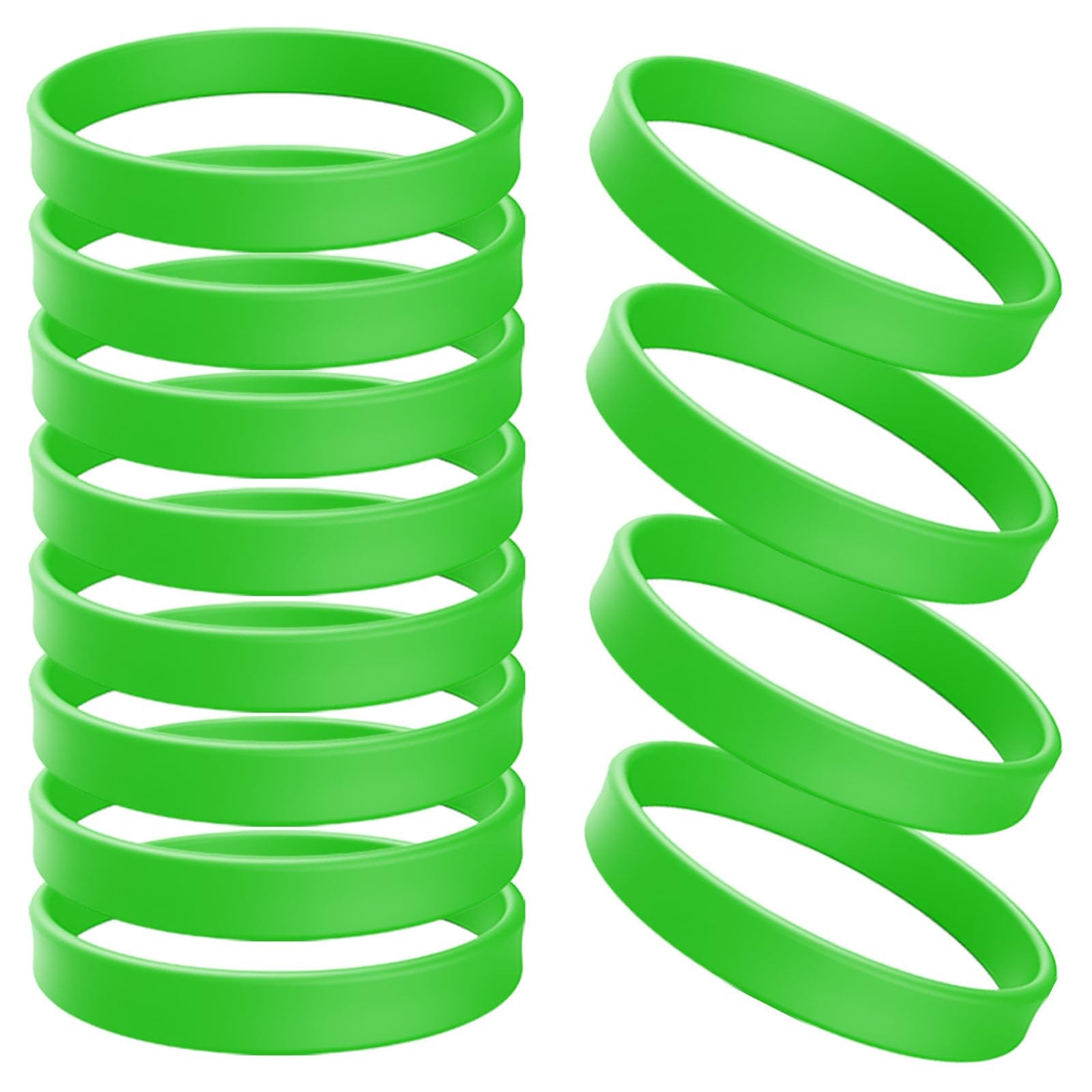 Rubber Bracelets Solid Color Silicone Wristbands Blank Stretch