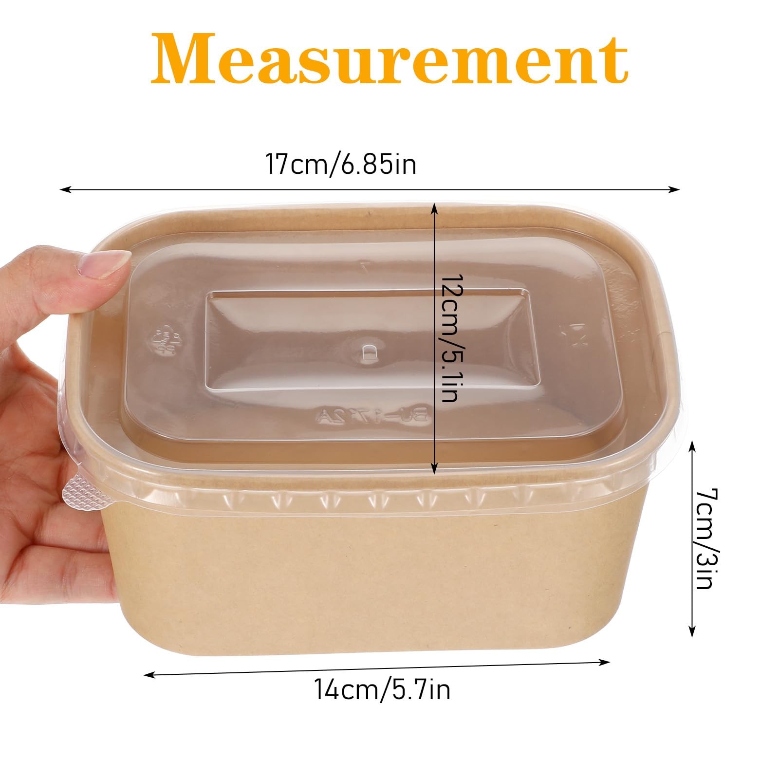 50 Pack 35 oz Disposable Paper Food Containers with Lids – Leak-Proof, Microw…