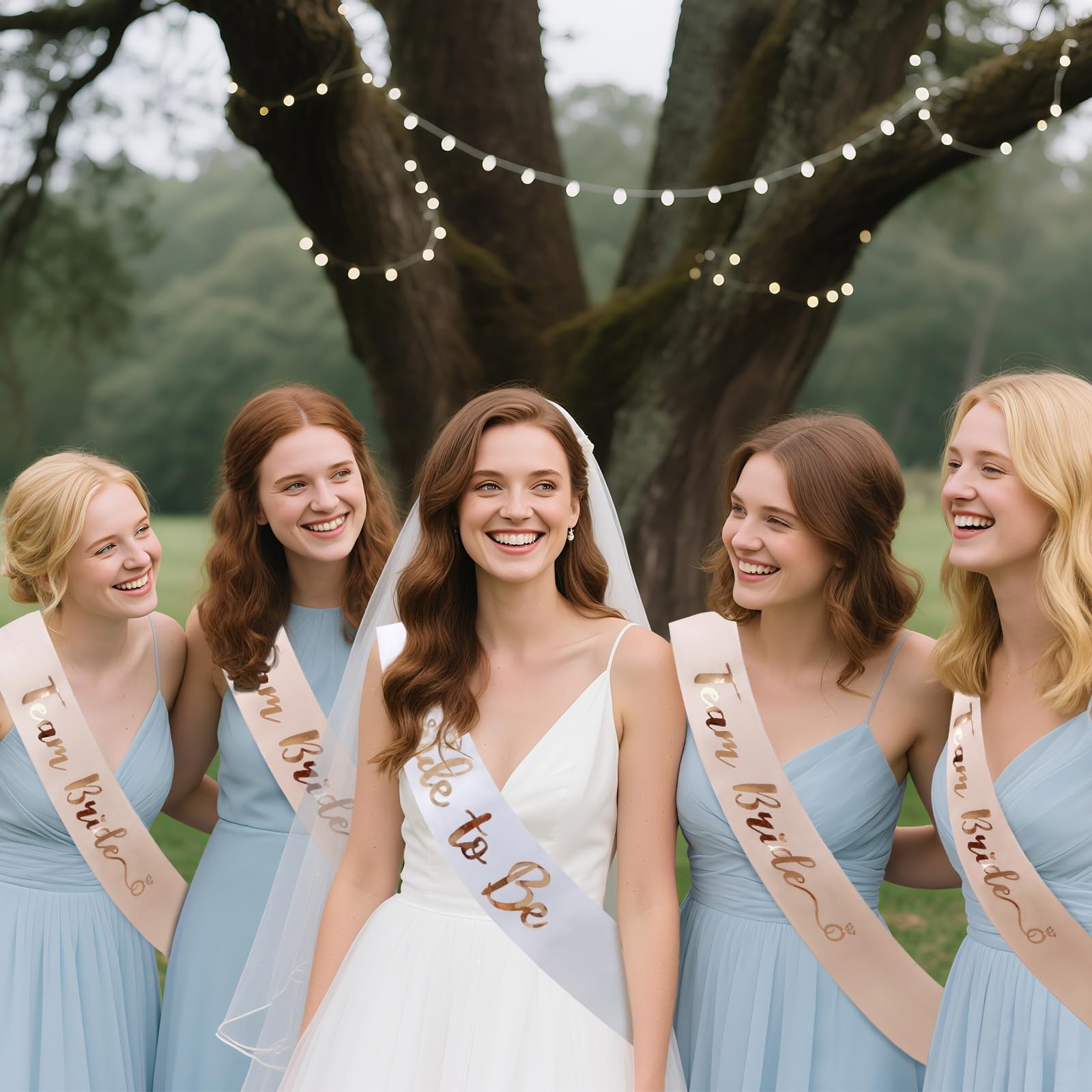 Team Bride Sash Set 1 White Bride to Be Sash and 6 Team Bride Sashes Bachelor…