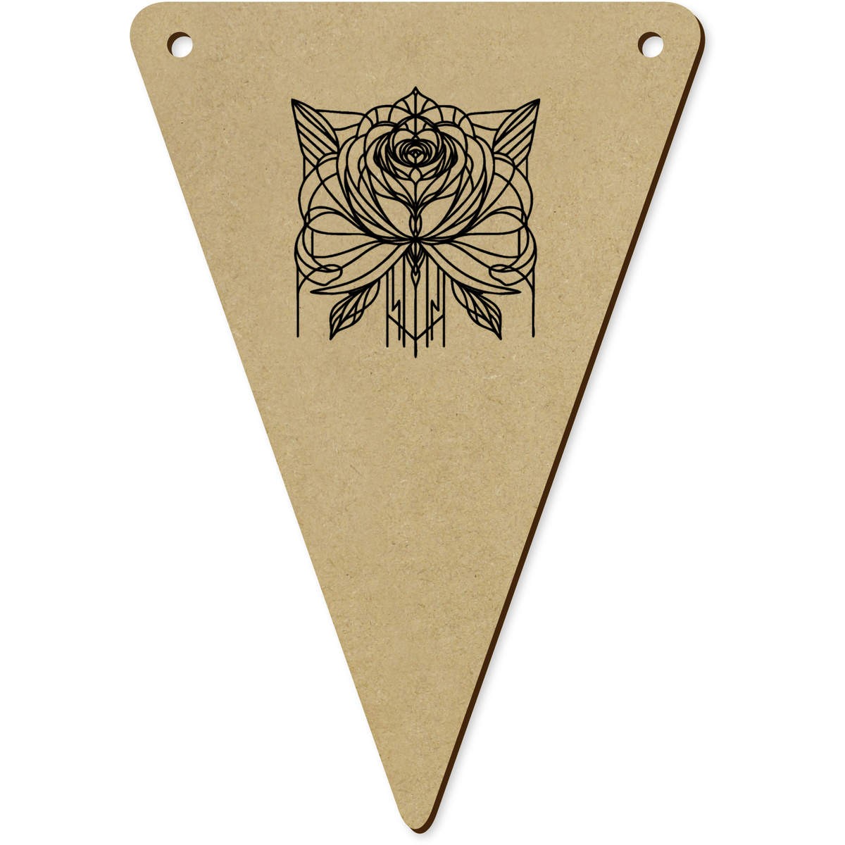 5 x 140mm ‘Art Deco Rose Doodle’ Bunting Pennants / Flags (BN00090475)