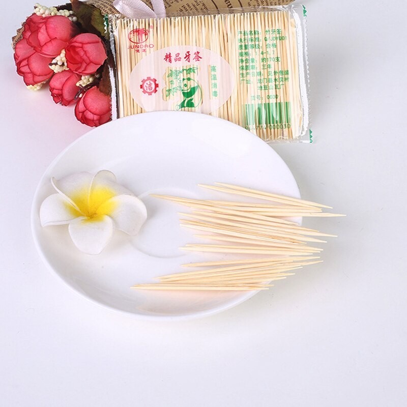 1000PCS Bamboo Toothpicks Double Sided Disposable Wooden Toothpicks Dinning