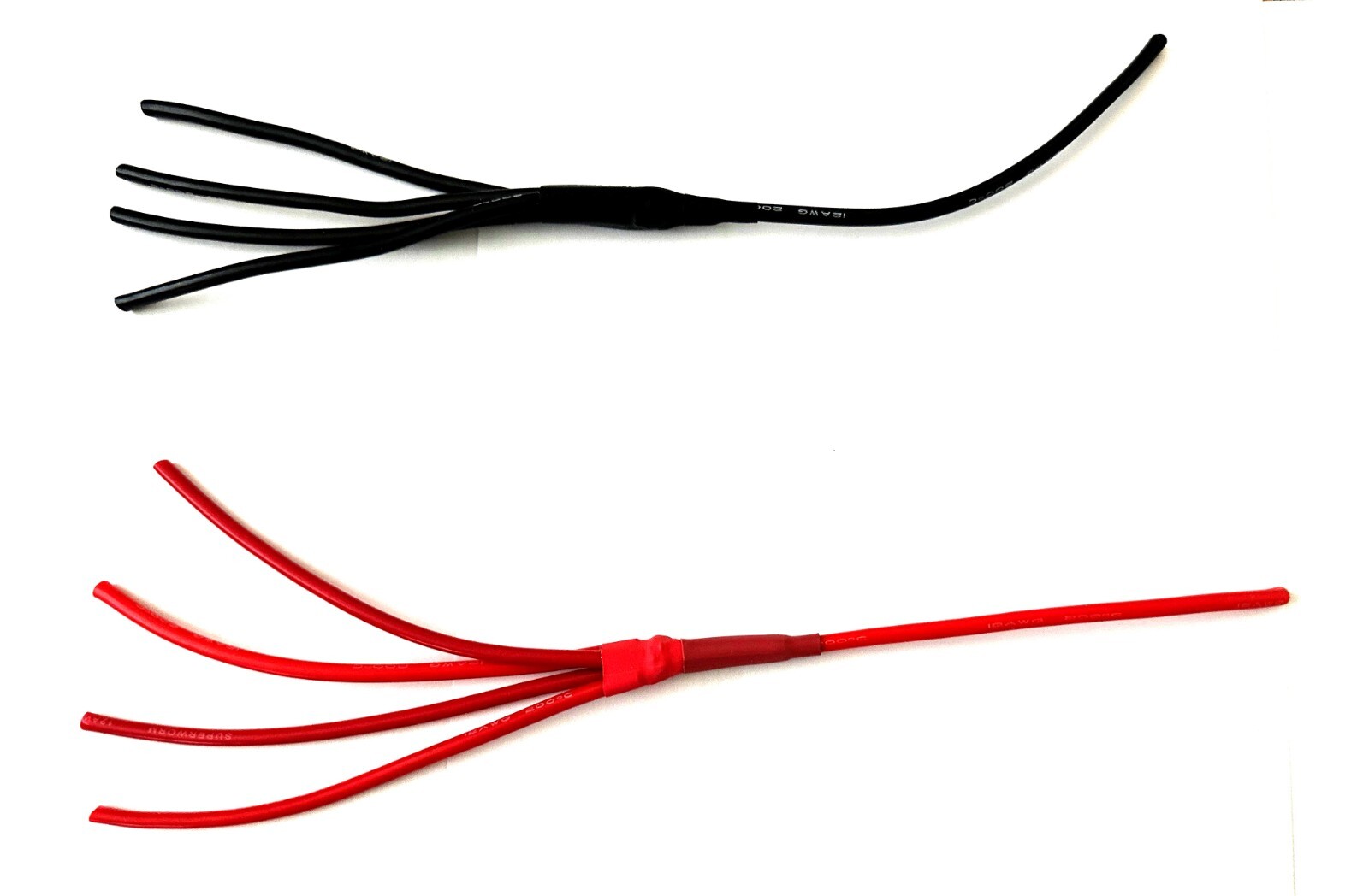 1 to 4 Splitter Harness 6″, 12″, 24″, Wire Gauge 16,14,12,10 AWG comes in Pairs