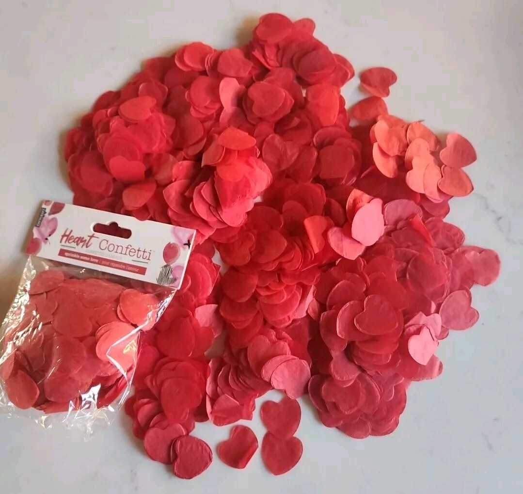 1 oz Bag Red Hearts Confetti Scatter Wedding’s Valentine’s New