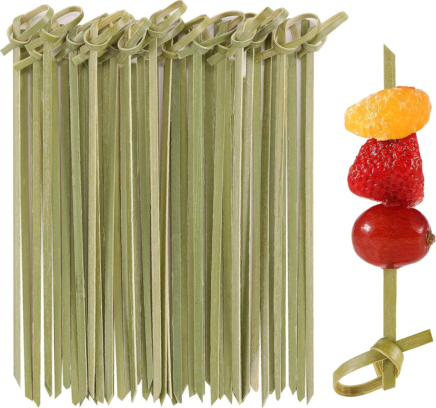 200 PCS Cocktail Picks, 4.7 Inch Toothpicks for Appetizers, Natural Bamboo Knot