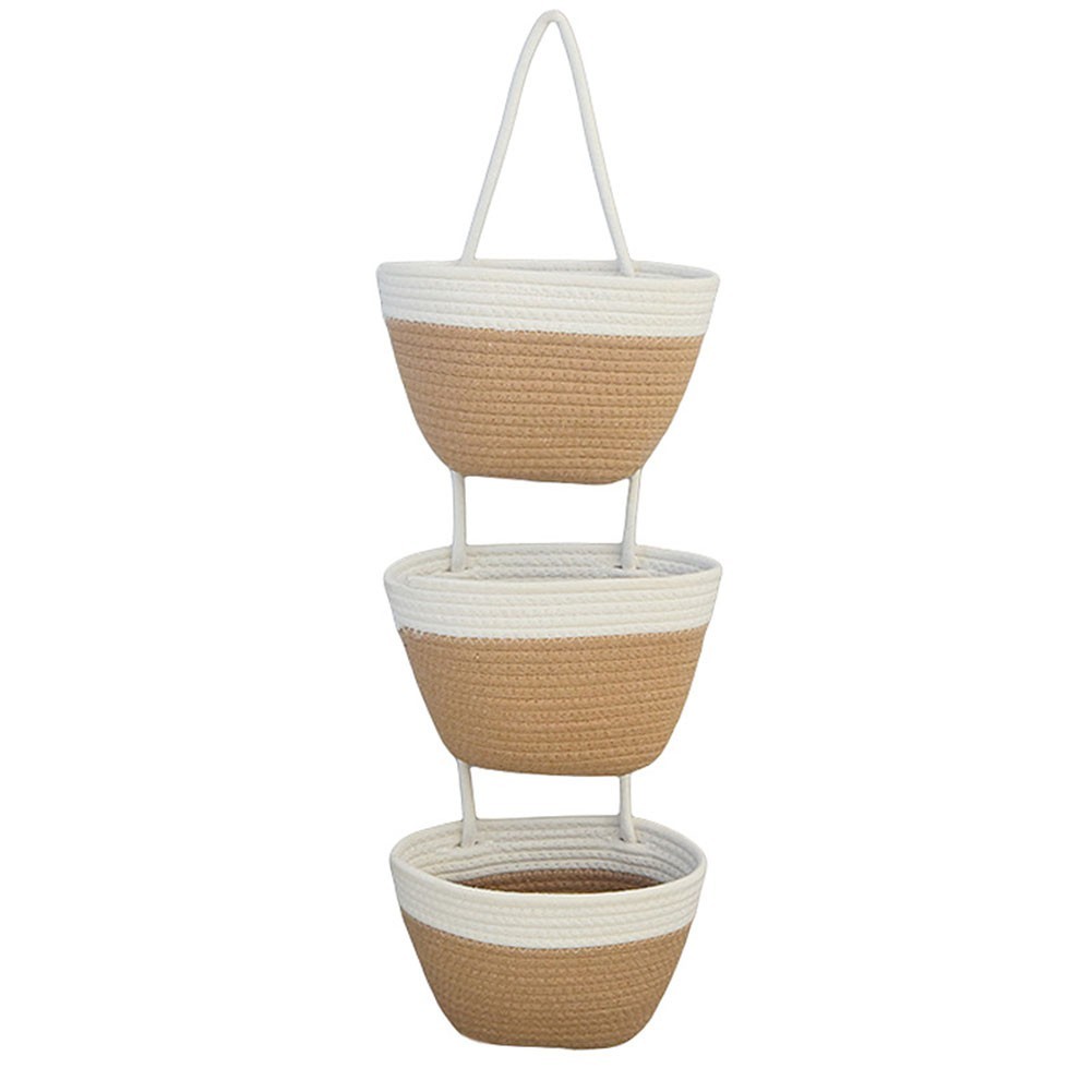 Contemporary 3 Level Hanging Basket for Wall Based Storage of Daily Use Items