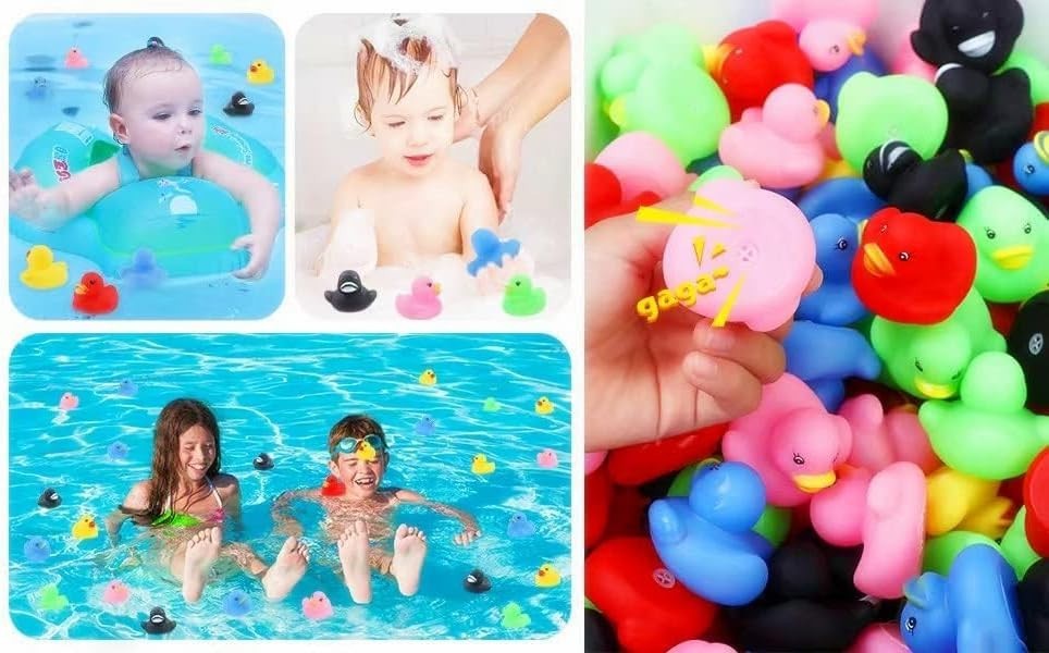 50 pcs Rubber Ducks Bulk Set Assorted Melange Duckies for Jeep Ducking Bath Toys
