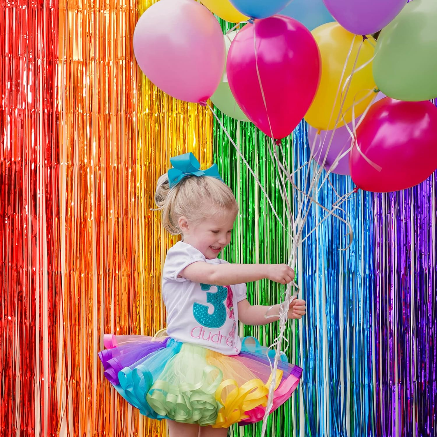 Rainbow Party Decorations, 2 Pack 3.3X6.6Ft Pride Decorations, Cartoon Birthday