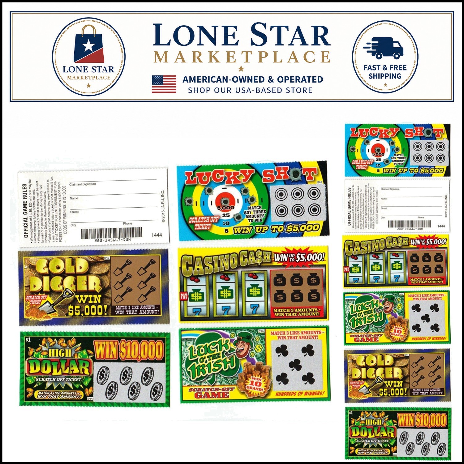 Hilarious 5-Pack Fake Lottery Tickets – Perfect Prank Gift for Family & Friends