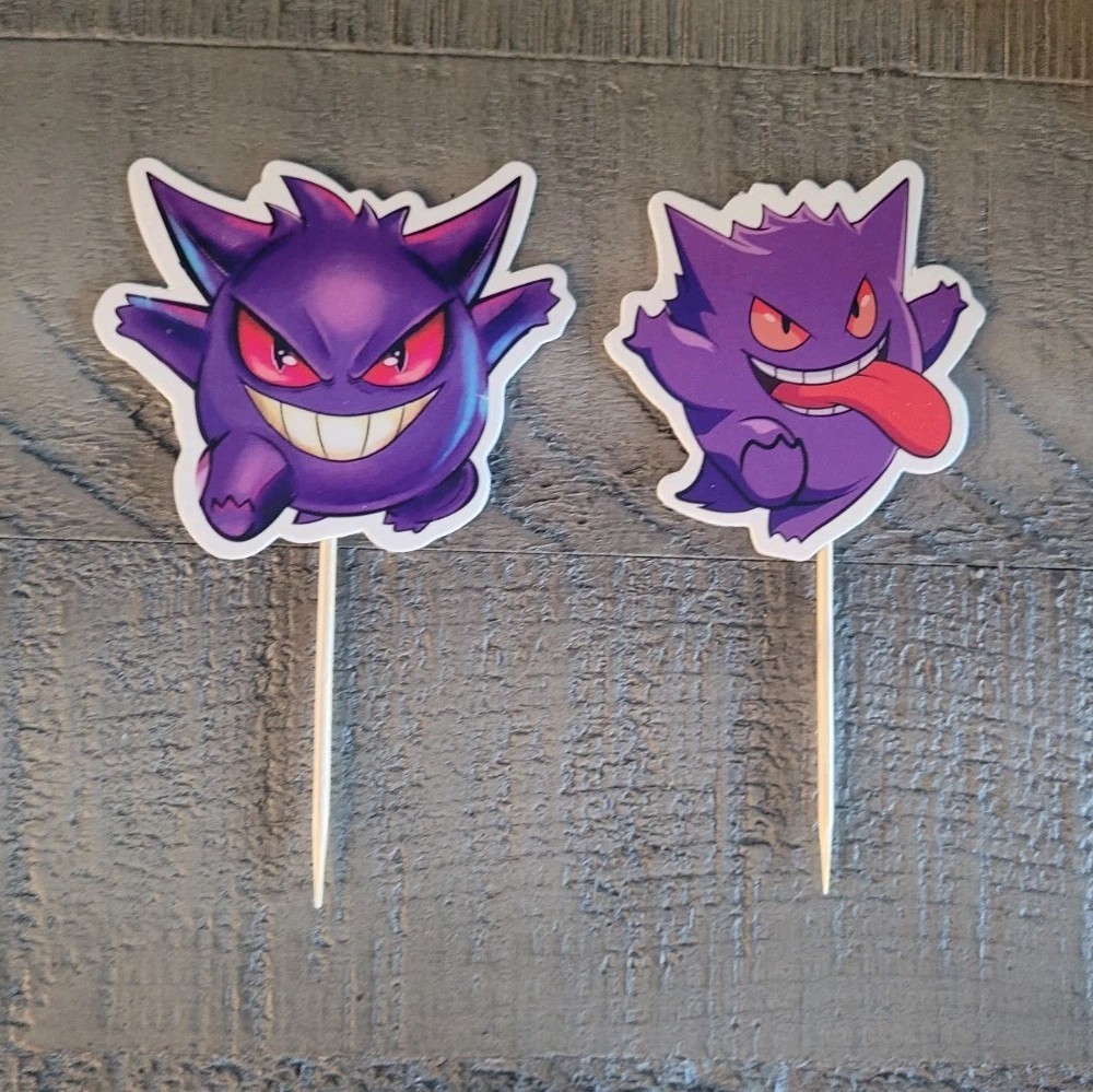 Pokemon GENGAR Happy Birthday String Banner & Cake / Cupcake Toppers (B2-G1)